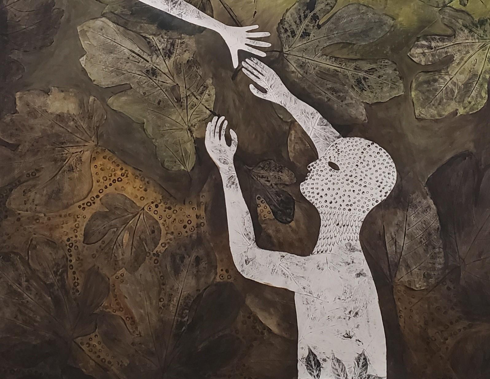 The fig tree Haude Bernabé Contemporary art ink nature forest color characters For Sale 2