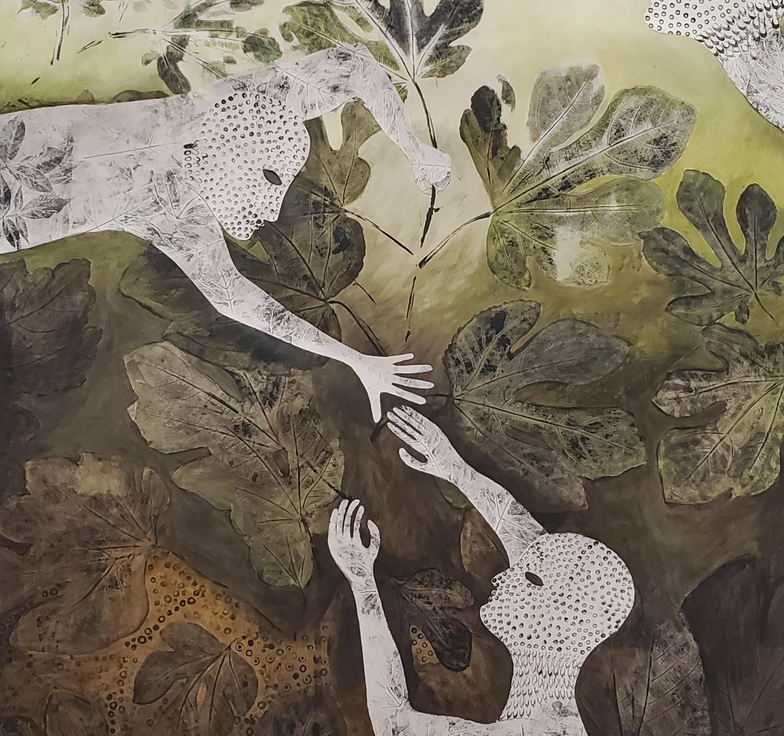 The fig tree Haude Bernabé Contemporary art ink nature forest color characters For Sale 3