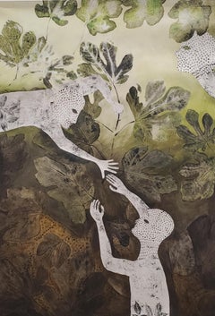 The fig tree Haude Bernabé Contemporary art ink nature forest color characters