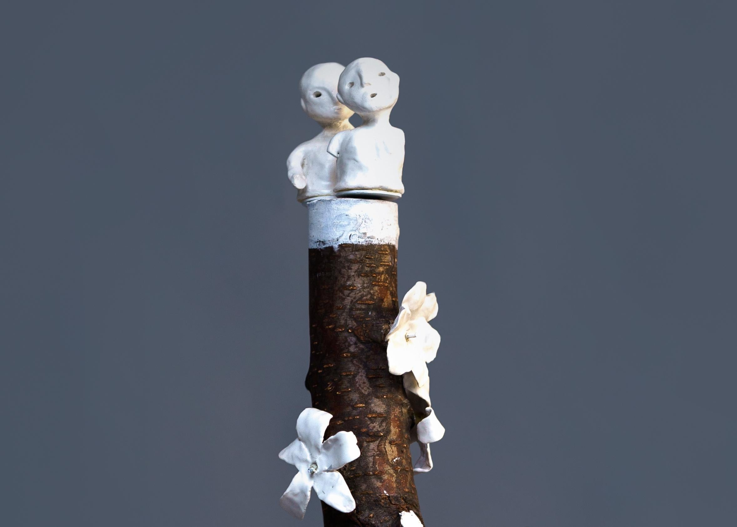 Canopy Haude Bernabé Contemporary art sculpture nature poetry ceramic tree white For Sale 4