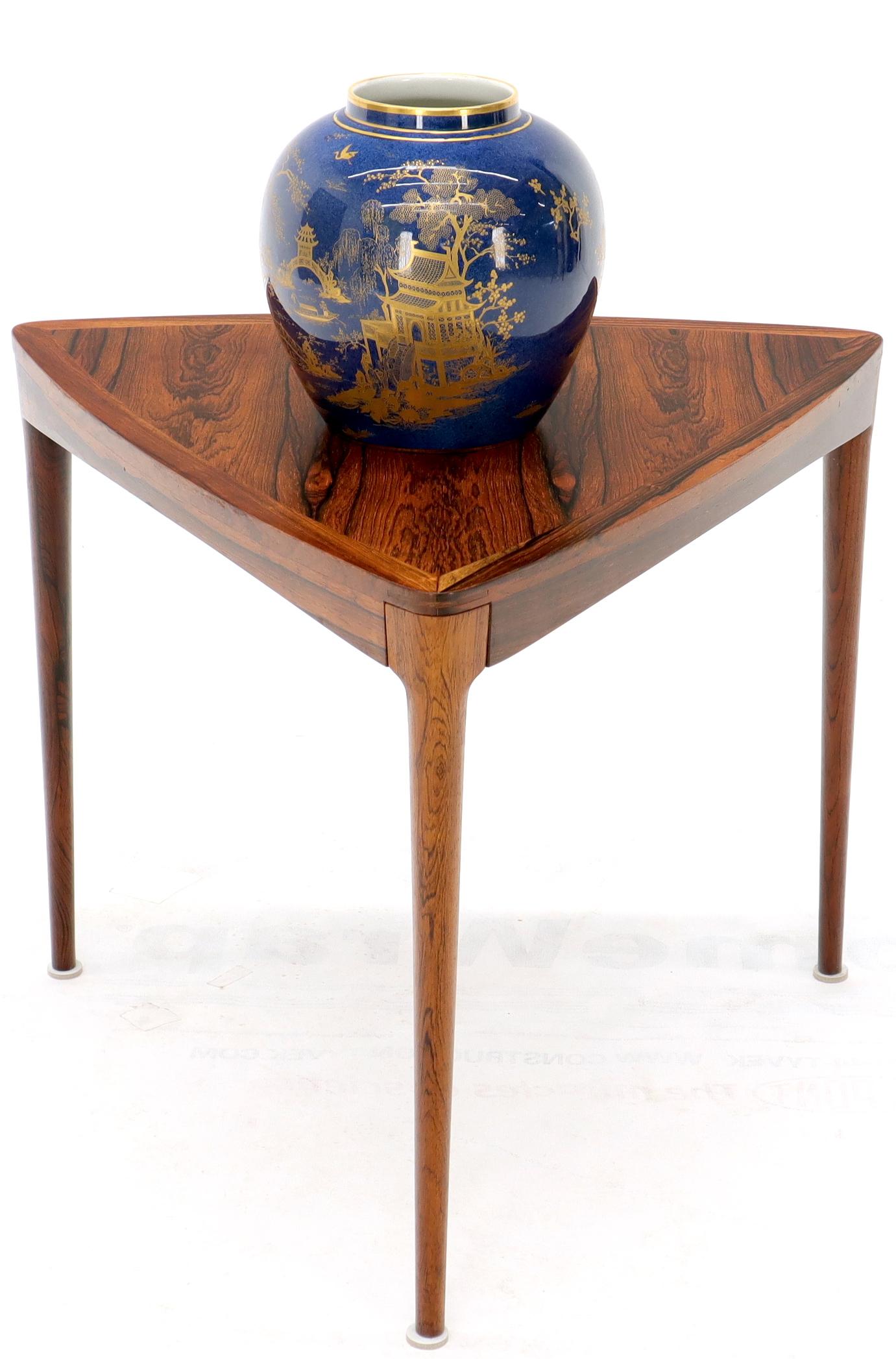 Mid-Century Modern Haug Snekkeri Triangular Rosewood Side Coffee Table 