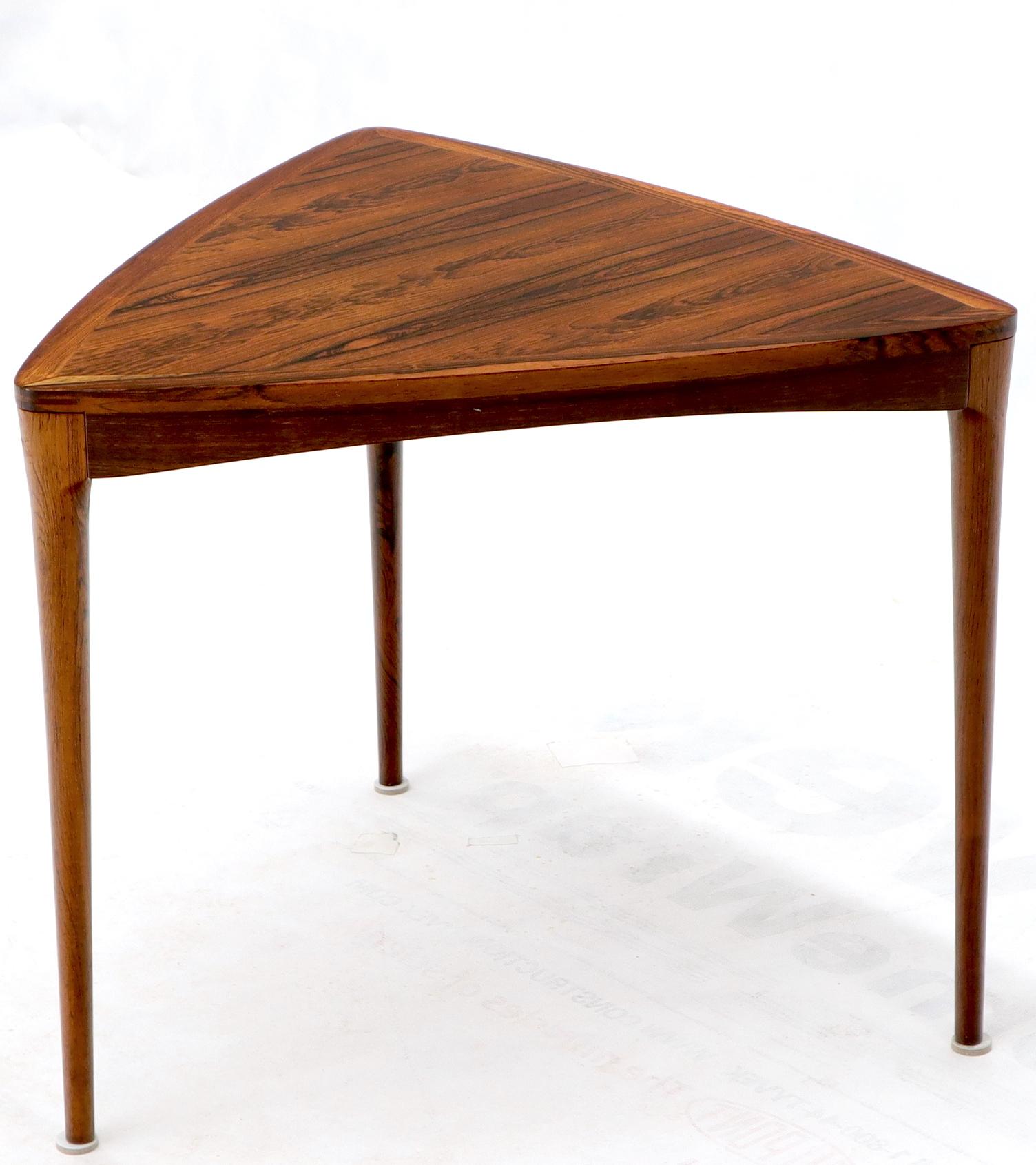 20th Century Haug Snekkeri Triangular Rosewood Side Coffee Table 