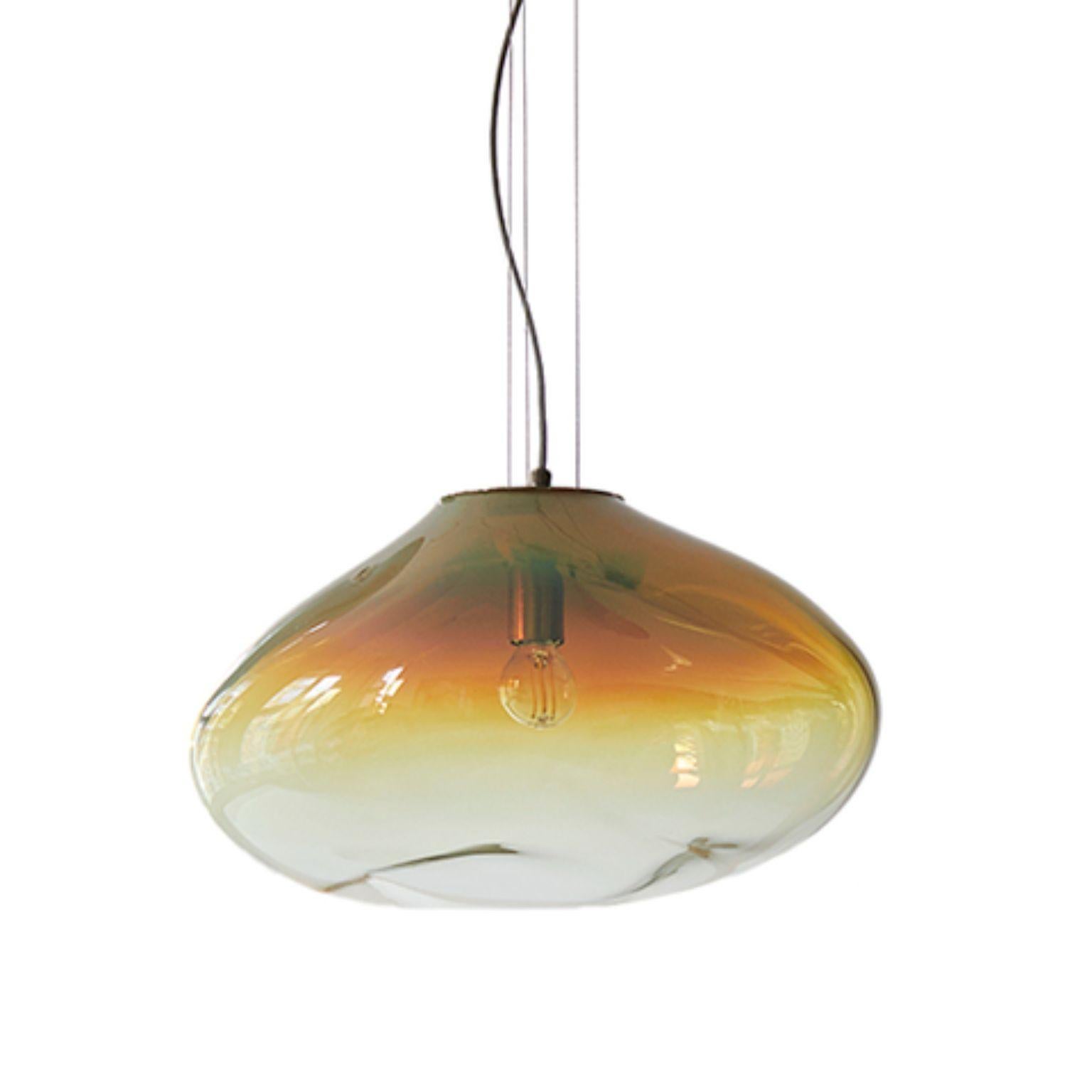 Post-Modern Haumea Amorph Amber Iridescent L Pendant by Eloa For Sale