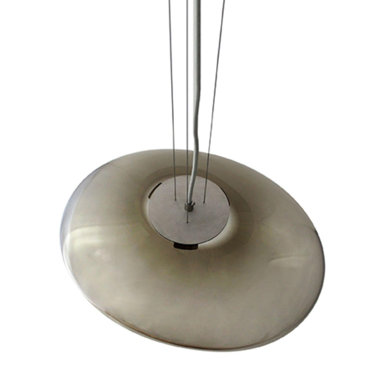 Post-Modern Haumea Amorph Silver Smoke XL Pendant by Eloa For Sale