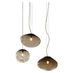 Lampada da soffitto Haumea, vetro di Murano soffiato a mano, 2021, misura "M", illuminazione artigianale.