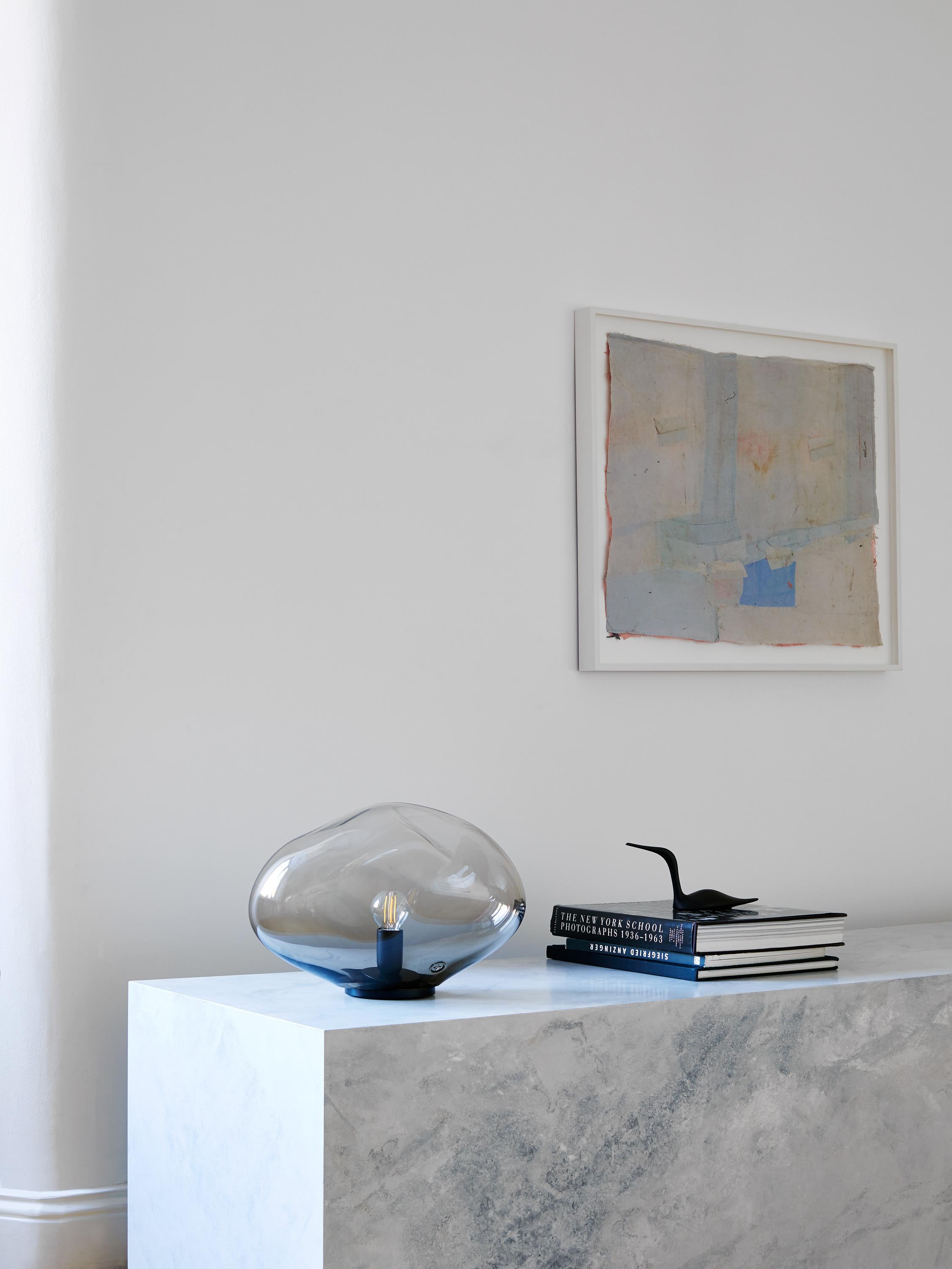 Acciaio inossidabile Lampada da soffitto Haumea, vetro di Murano soffiato a mano, 2021, dimensione 