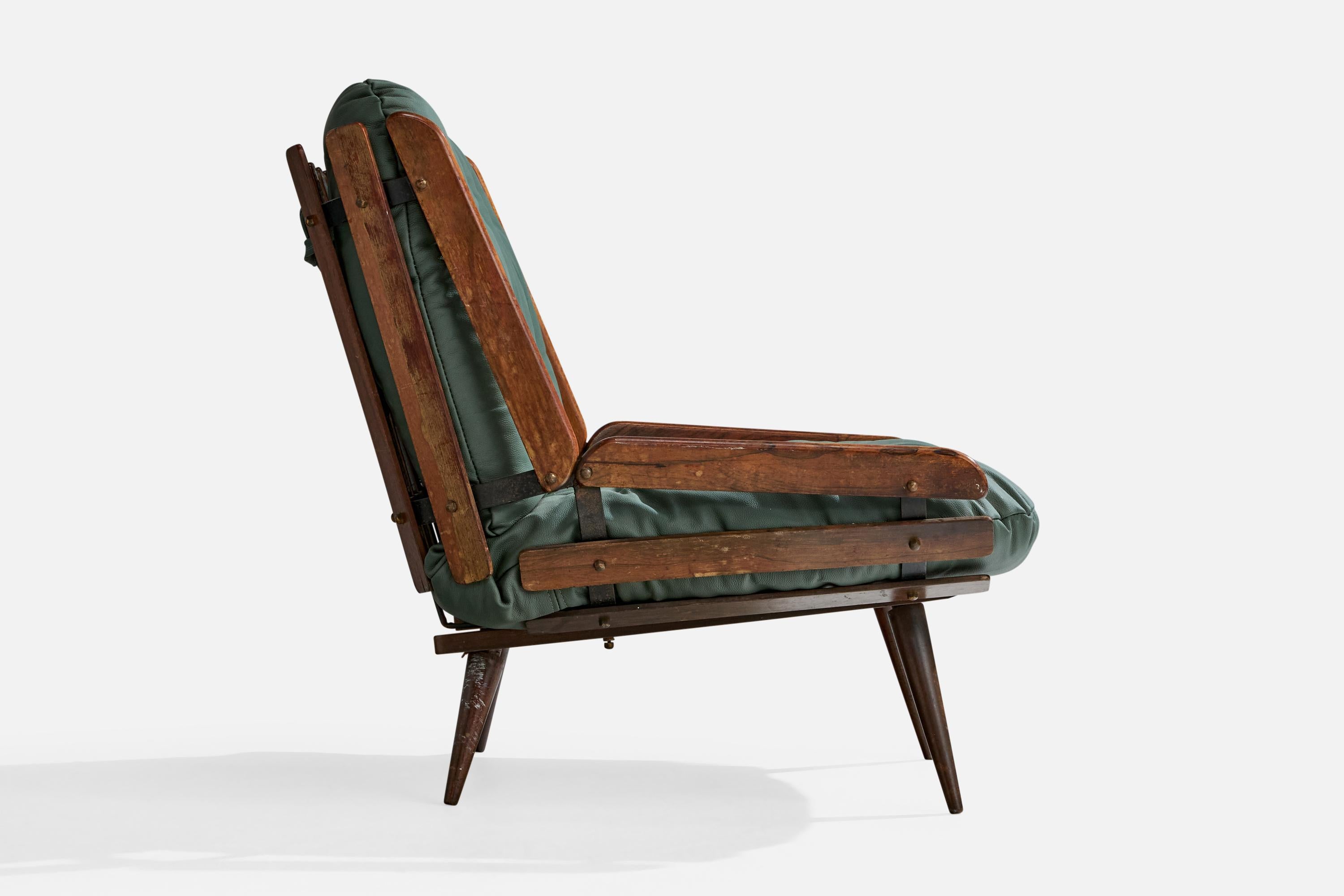 Hauner & Eisler Attribution, Lounge Chair, Holz, Leder, Brasilien, 1960er Jahre im Angebot 4