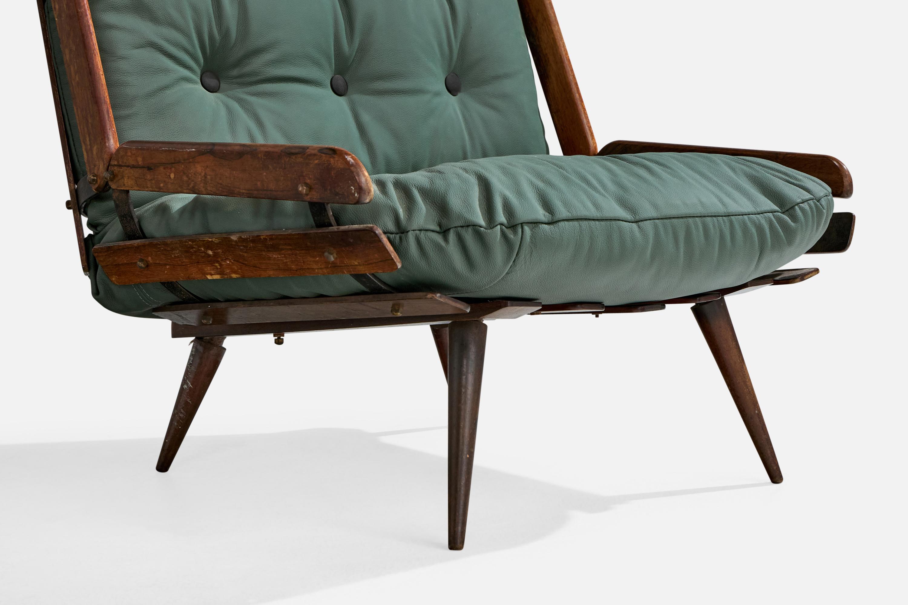 Hauner & Eisler Attribution, Lounge Chair, Holz, Leder, Brasilien, 1960er Jahre im Angebot 8