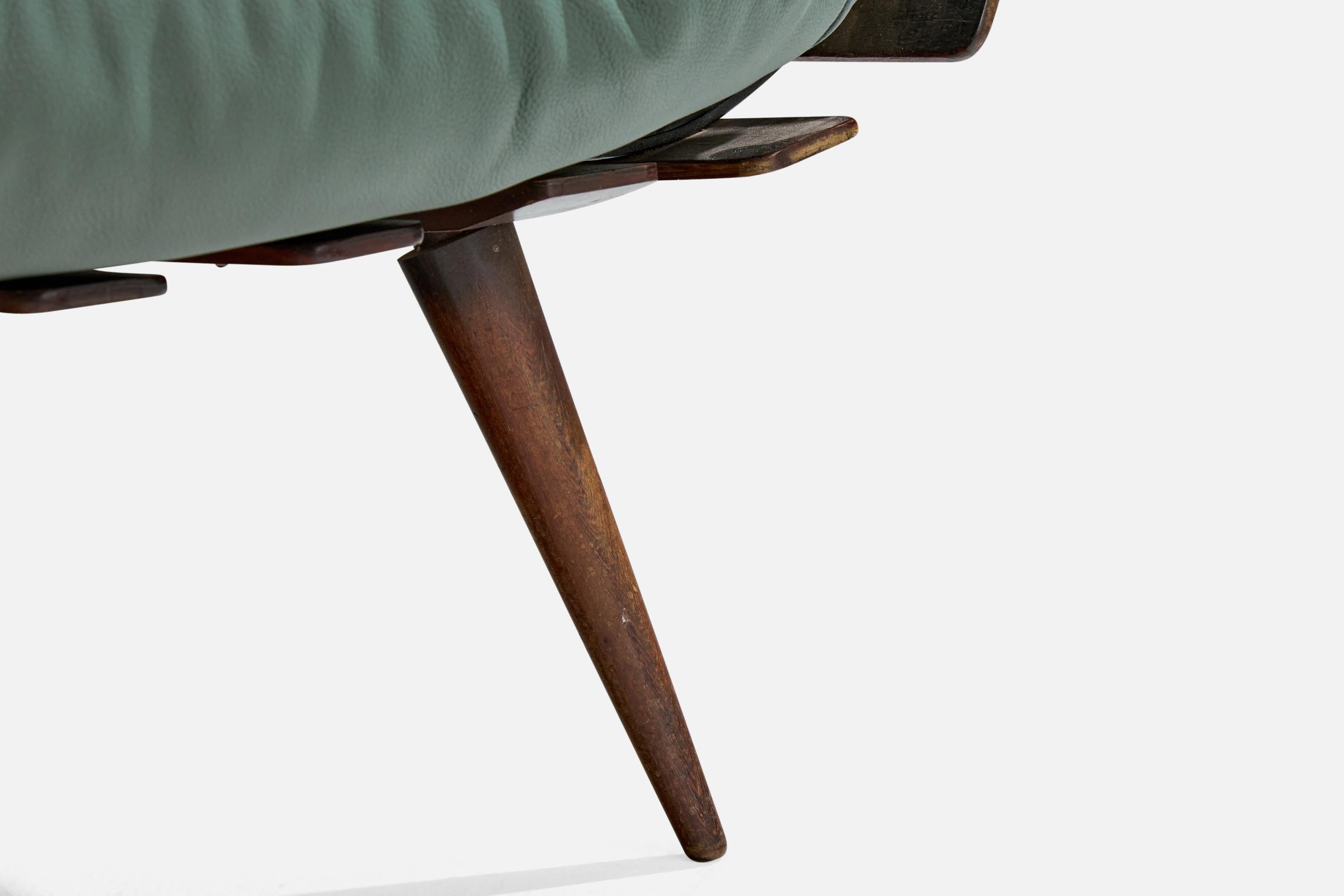 Hauner & Eisler Attribution, Lounge Chair, Holz, Leder, Brasilien, 1960er Jahre (Brasilianisch) im Angebot