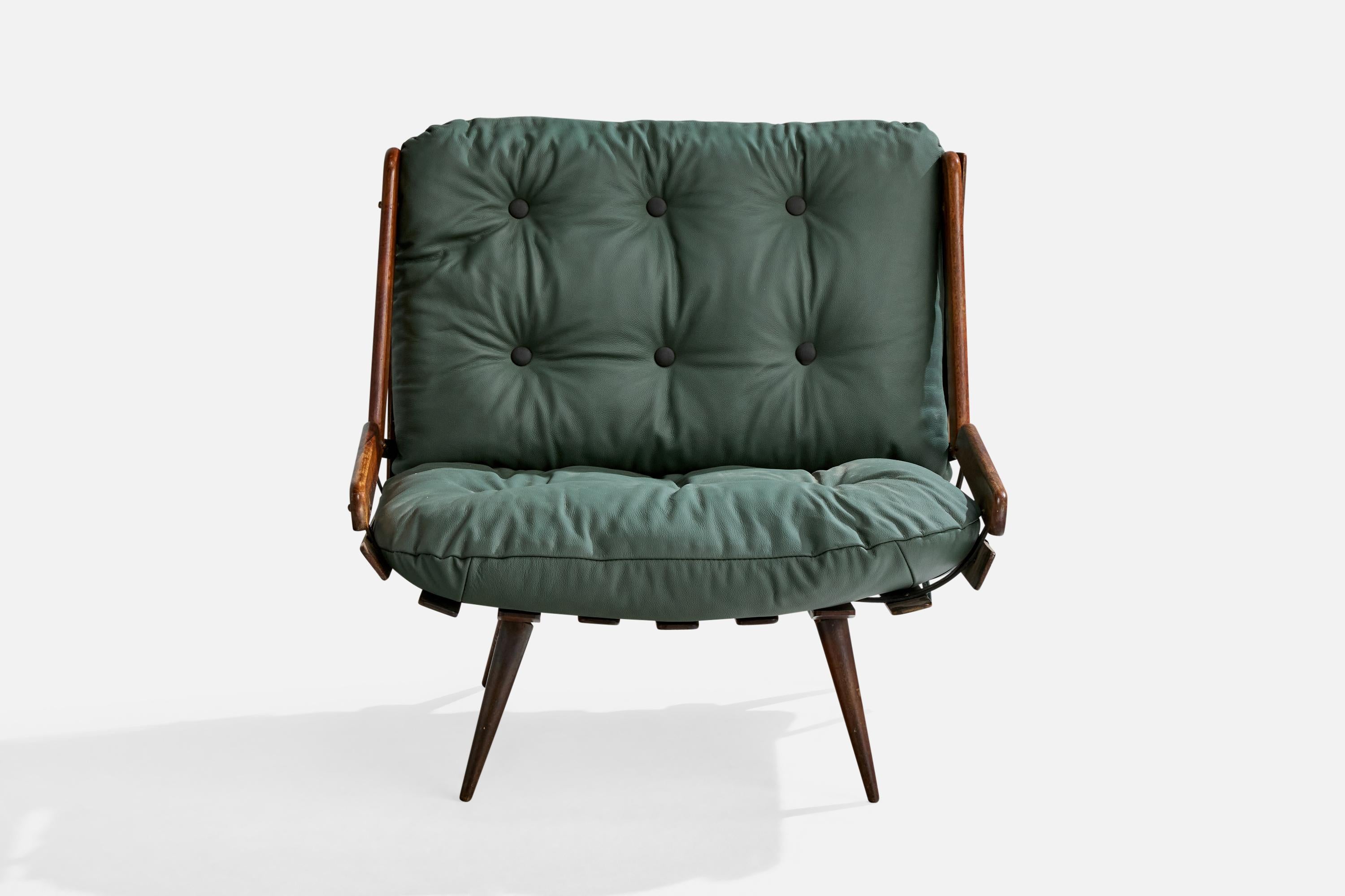 Hauner & Eisler Attribution, Lounge Chair, Holz, Leder, Brasilien, 1960er Jahre im Angebot 2
