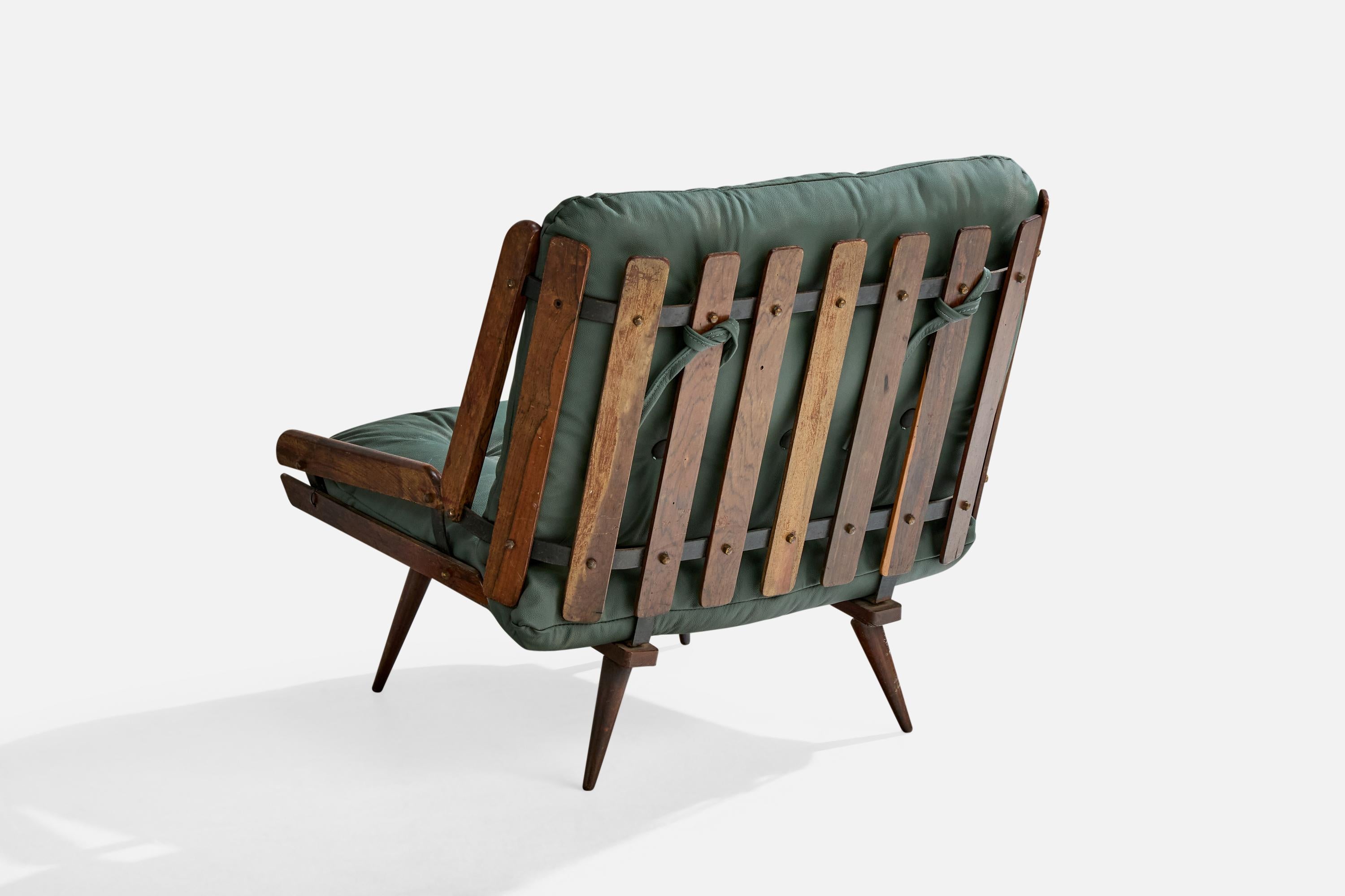 Hauner & Eisler Attribution, Lounge Chair, Holz, Leder, Brasilien, 1960er Jahre im Angebot 3