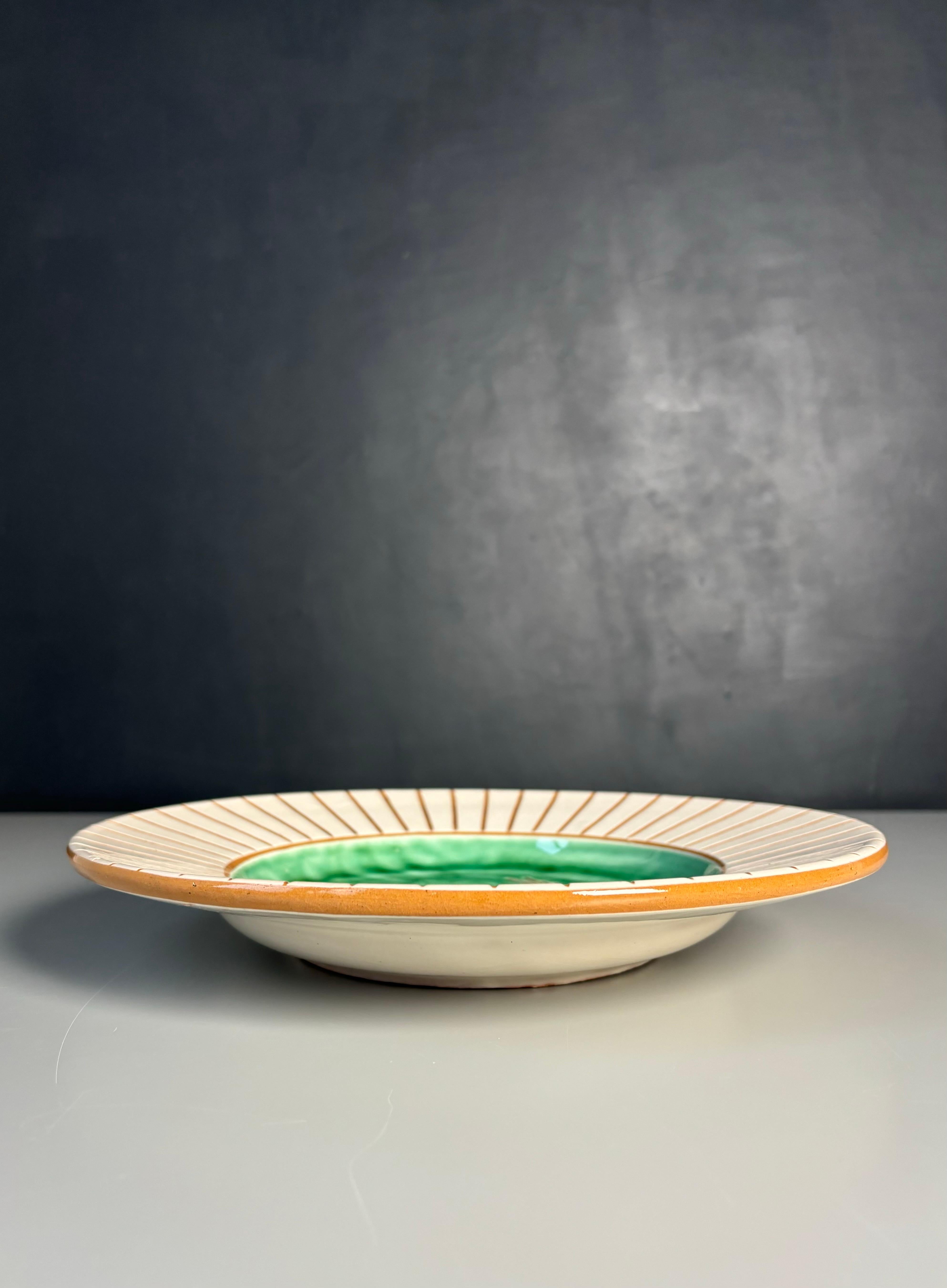 Scandinavian Modern Haunsø Danish Modern Decorative Plate With Deer, 1950s For Sale