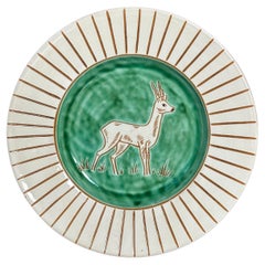 Haunsø Danish Modern Decorative Plate With Deer, 1950s