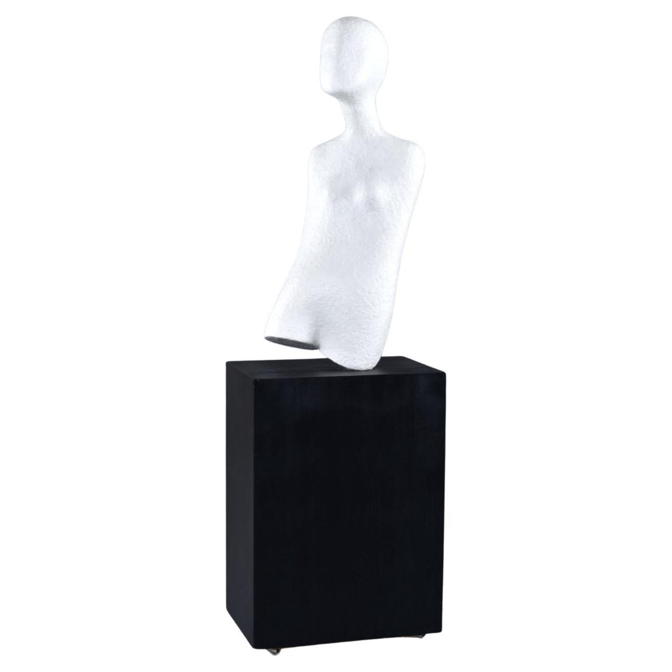 unting - Sculpture en plâtre moderniste abstraite d'un nu abstrait et d'un piédestal Excellent état - En vente à Chattanooga, TN