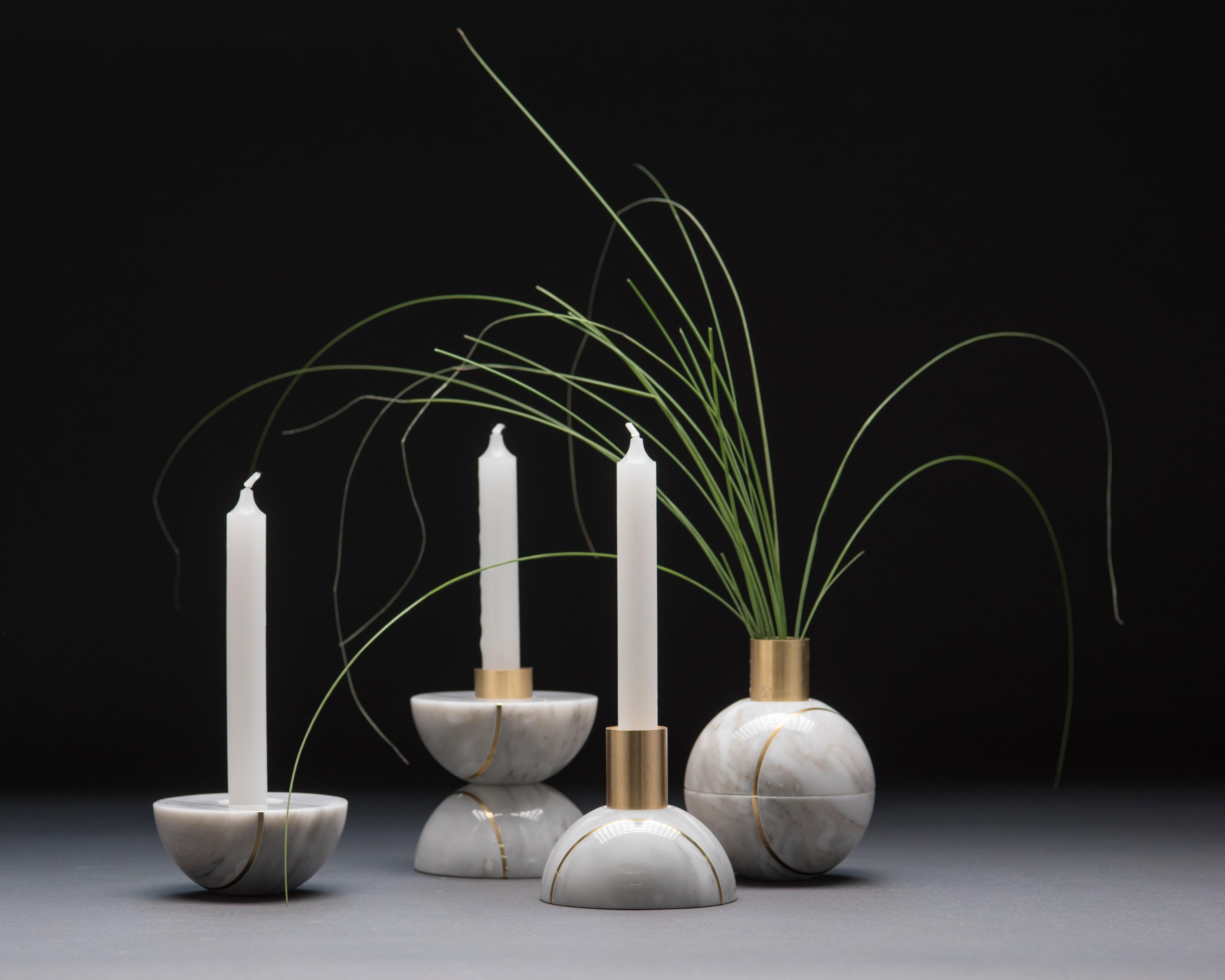 Hauri-Kerzenhalter, weißer Marmor (21. Jahrhundert und zeitgenössisch) im Angebot