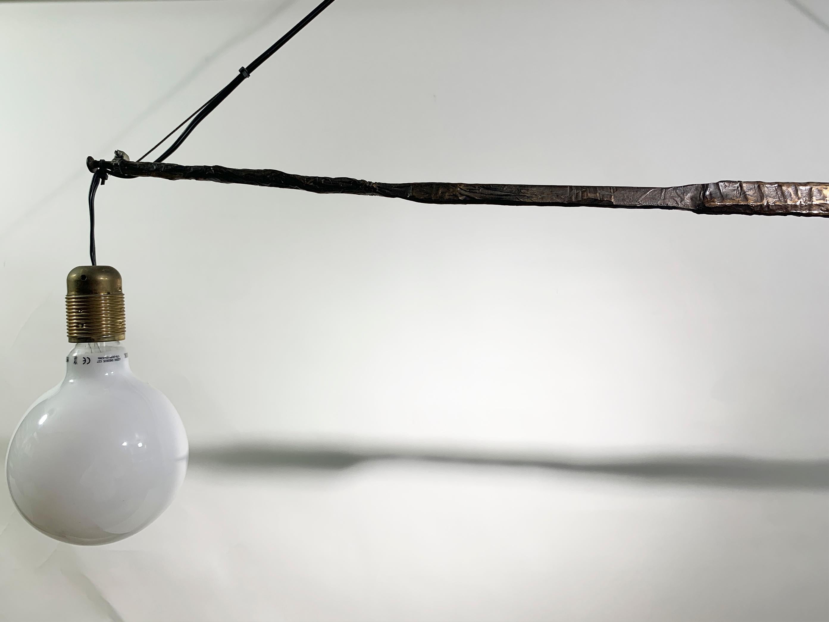 Late 20th Century Haus Lange Lamp, Bronze, by Franz West for Memphis-marked 