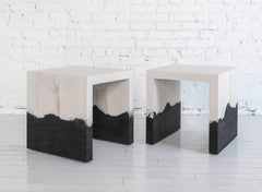 Hauser Side Table, Raw Cement and Black Silica by Fernando Mastrangelo