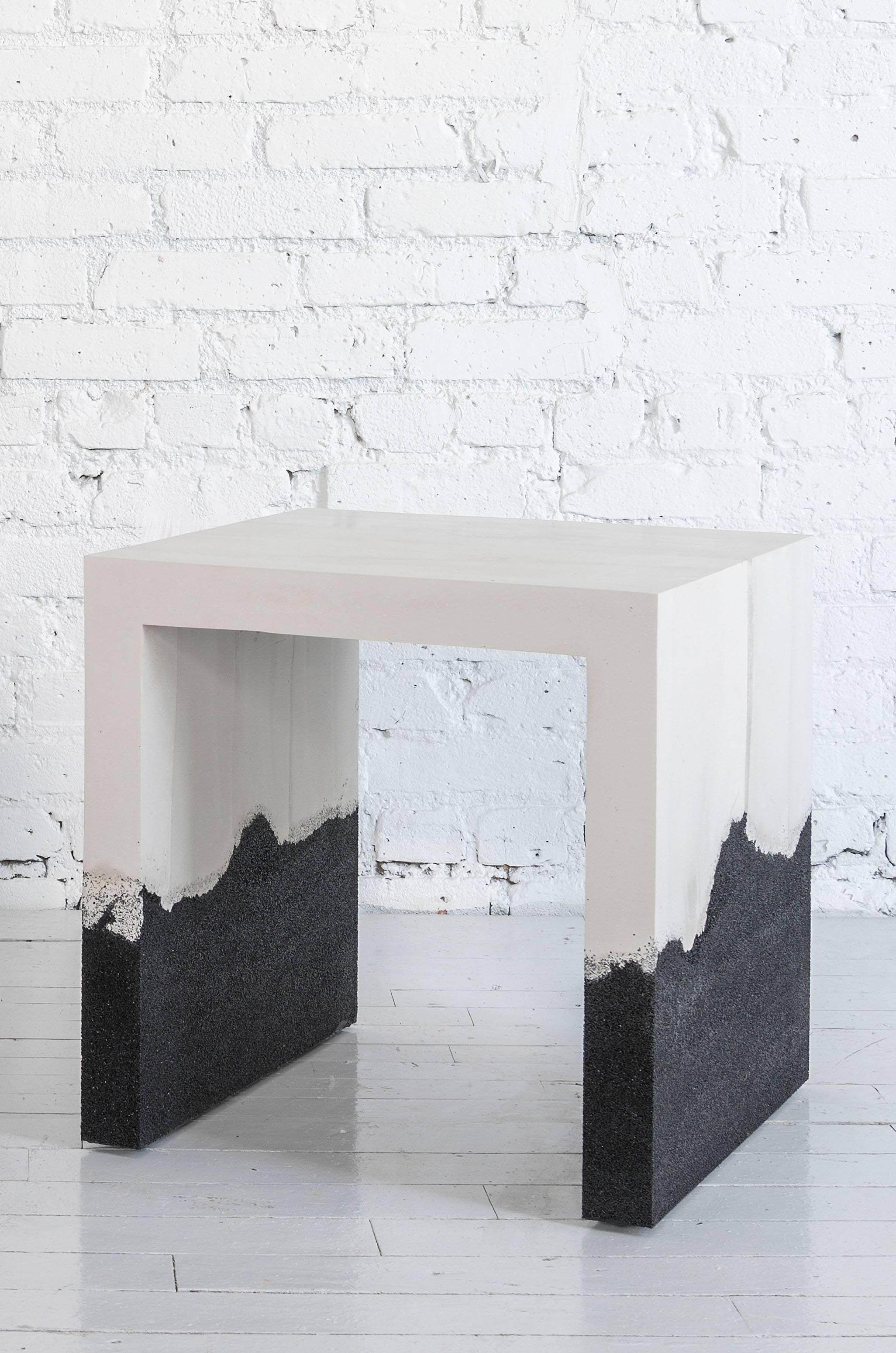 black concrete side table