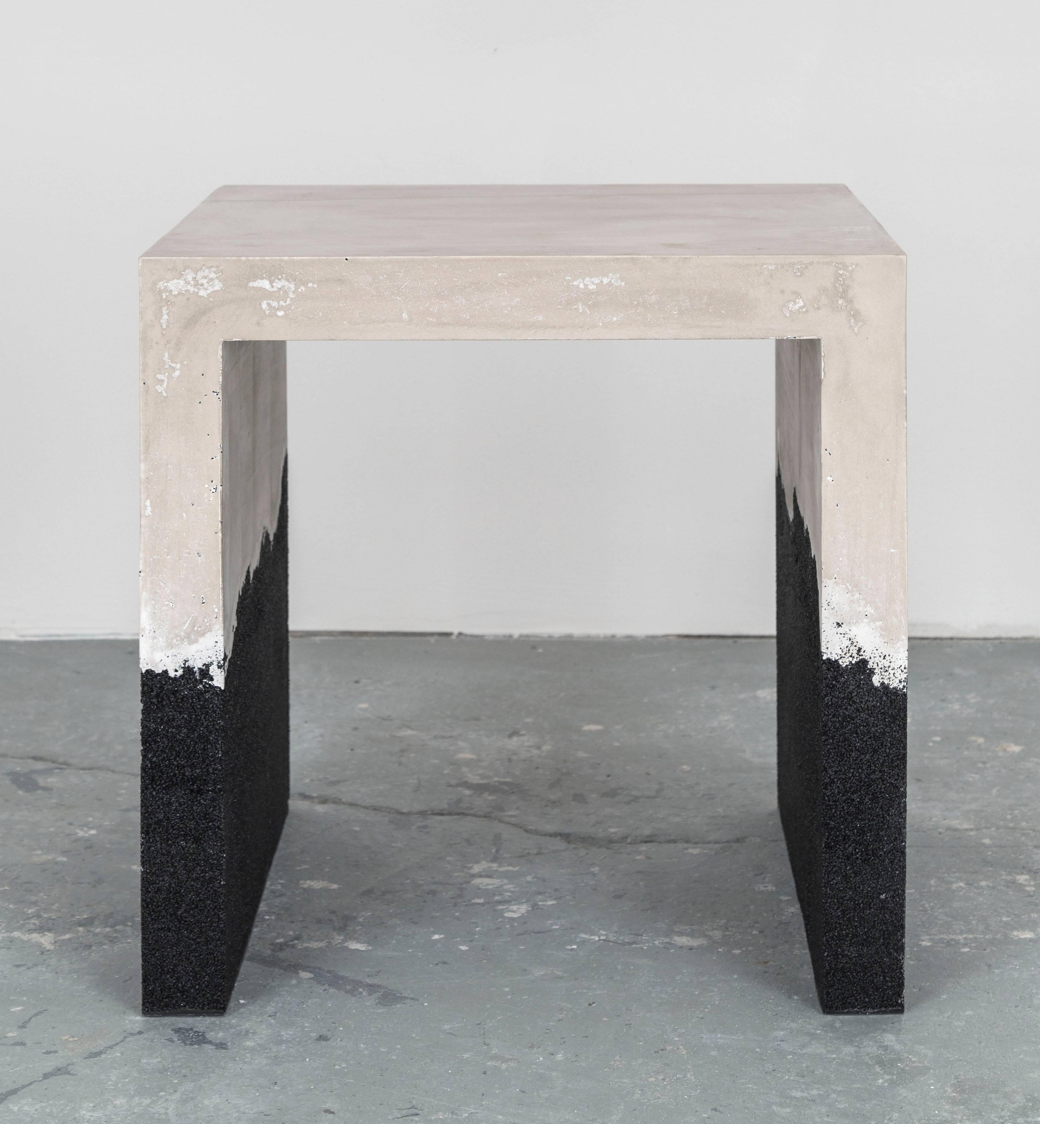 black concrete end table
