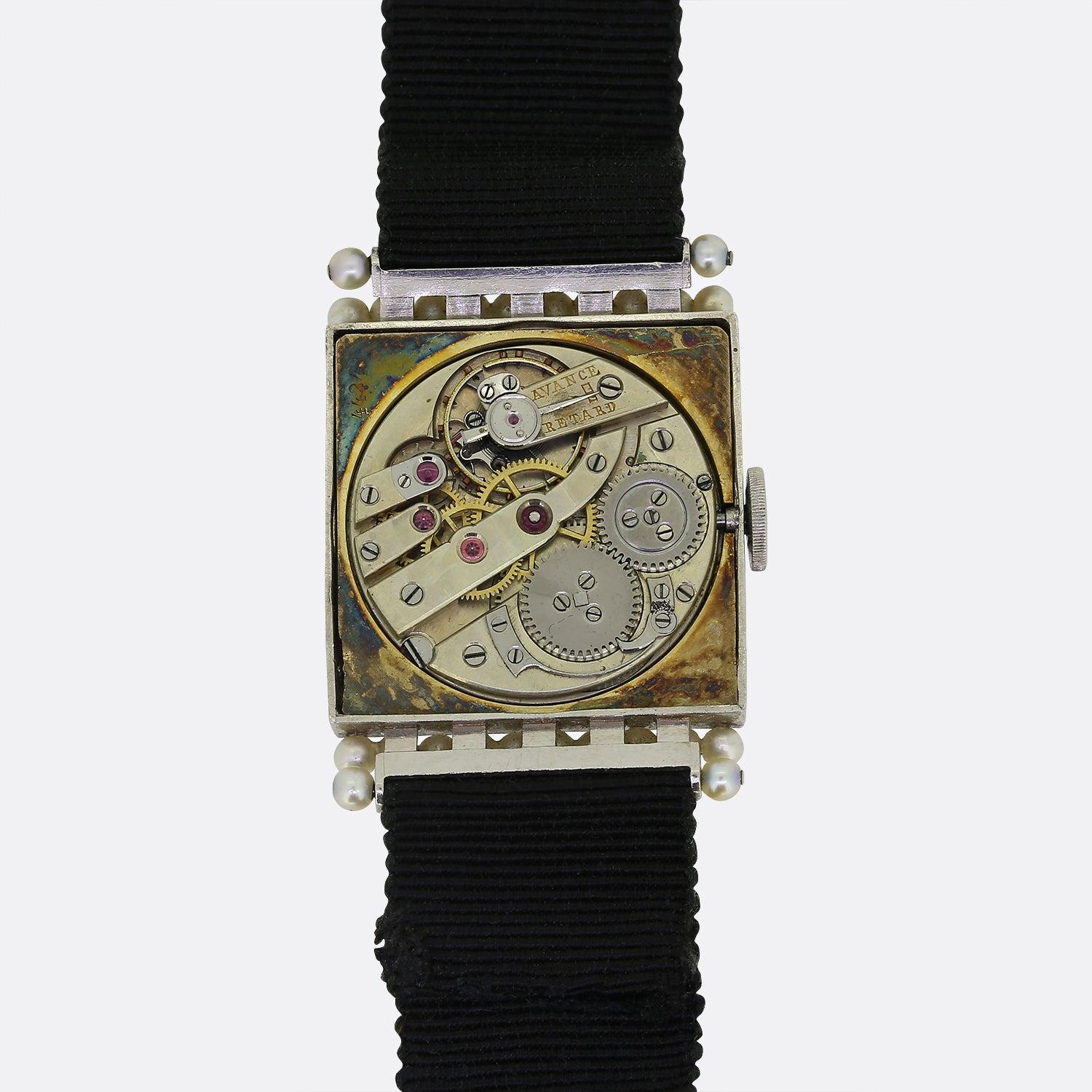 Hauser Zivy & Cie Pearl and Diamond Wristwatch 2
