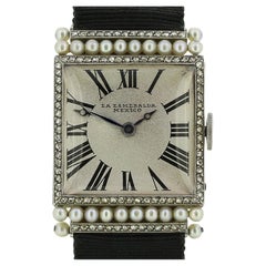 Hauser Zivy & Cie Pearl and Diamond Wristwatch