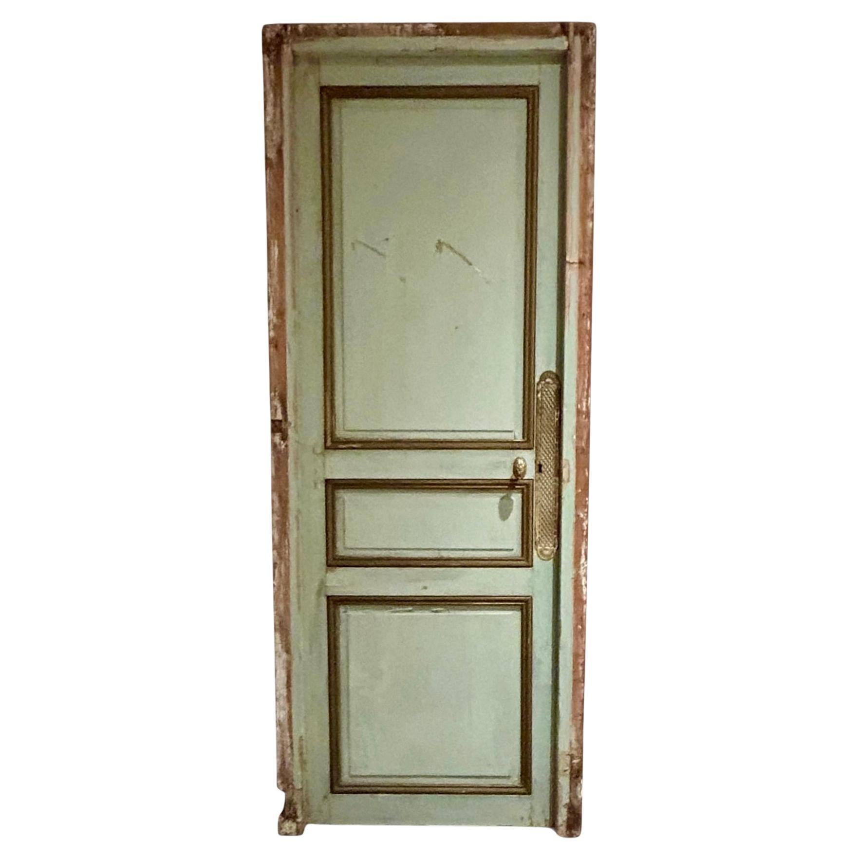 Haussmann Interior Door with Frame, Original Hardware and Key circa 1860
