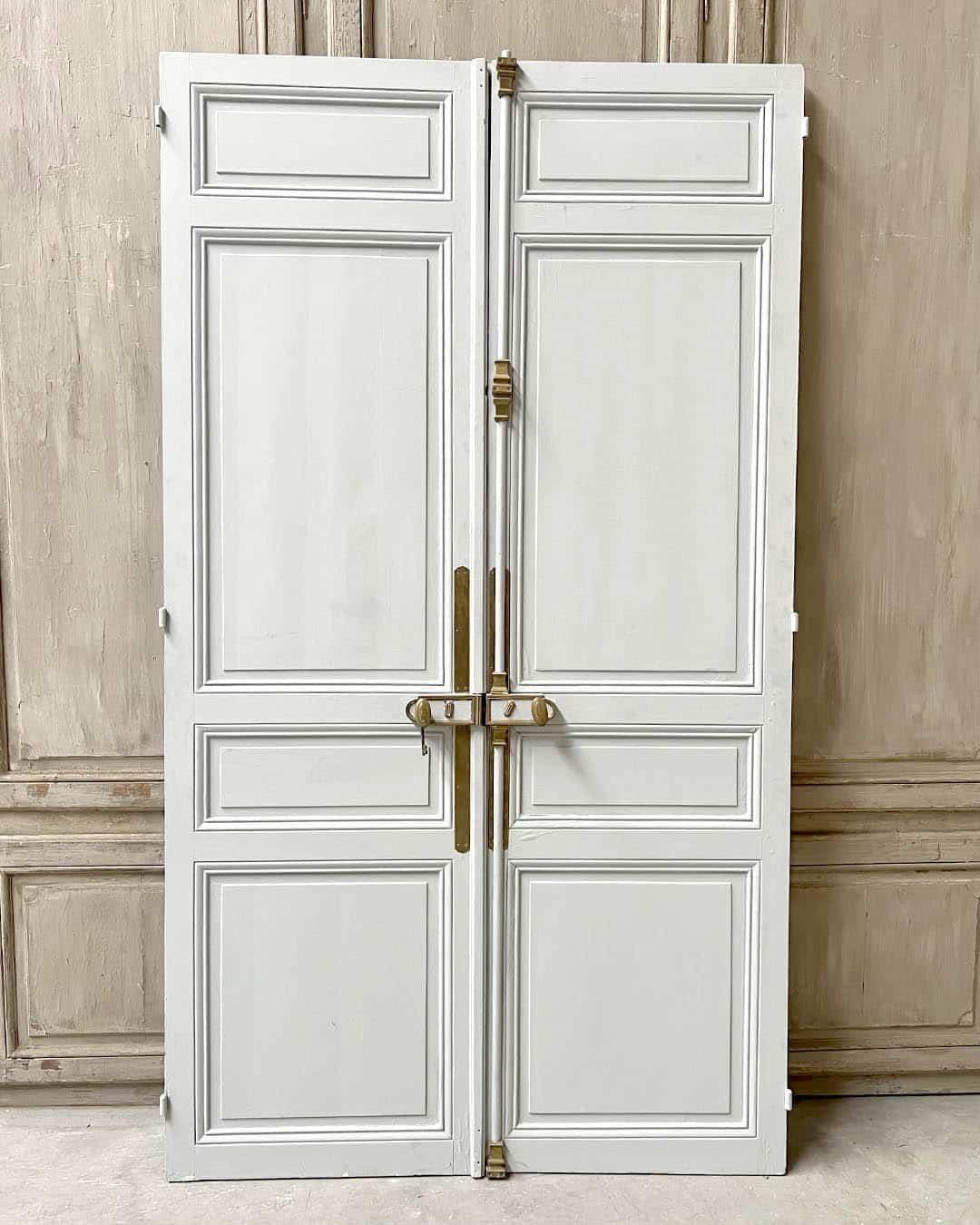 Porte à double battant de style Haussmann avec serrure, France, fin du XIXe siècle Bon état - En vente à TOURCOING, FR