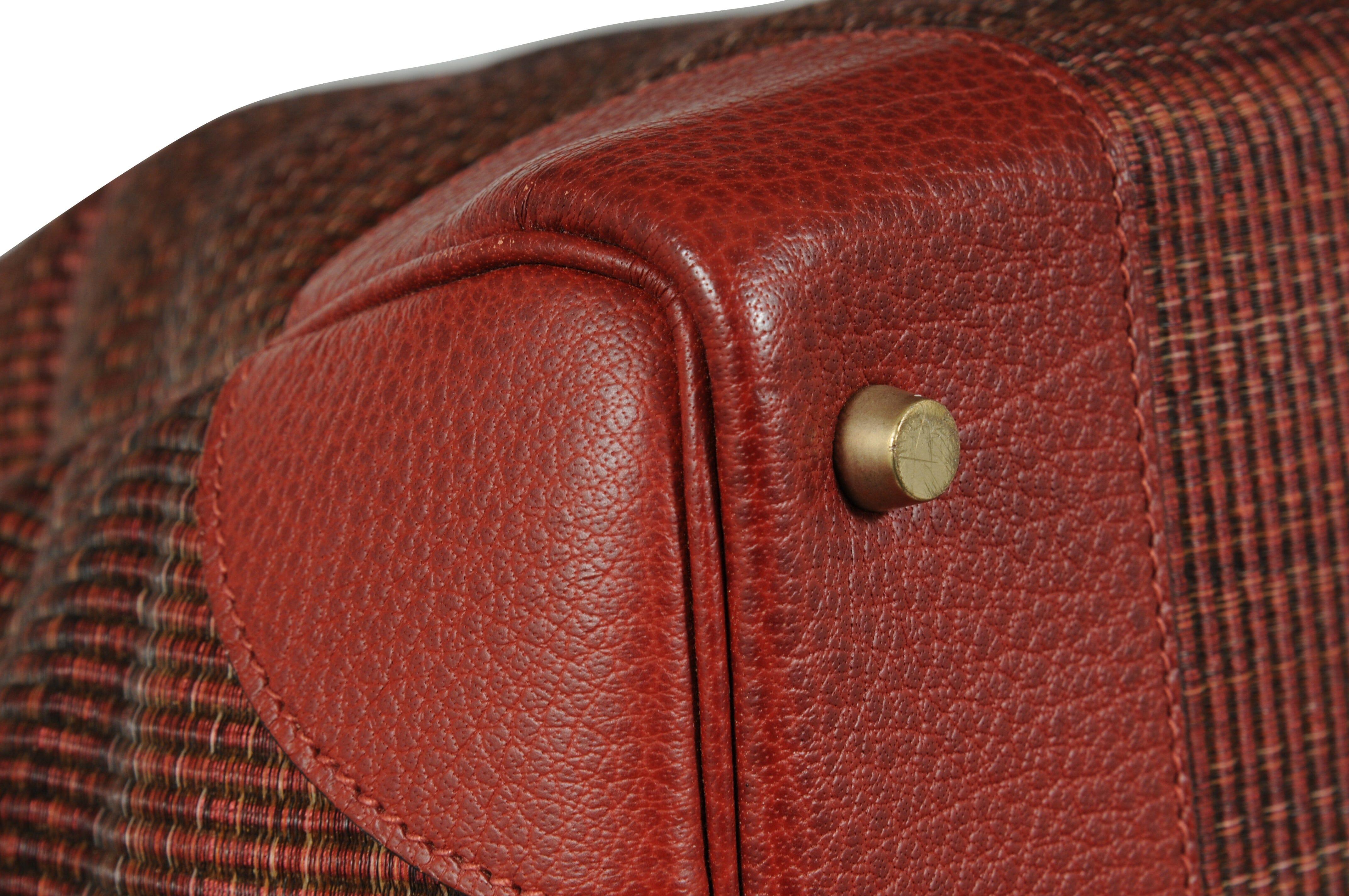 Haute A Courroies Hac 50 Red Rouge H Crinoline Buffalo  Duffle Travel Bag Vtg For Sale 5