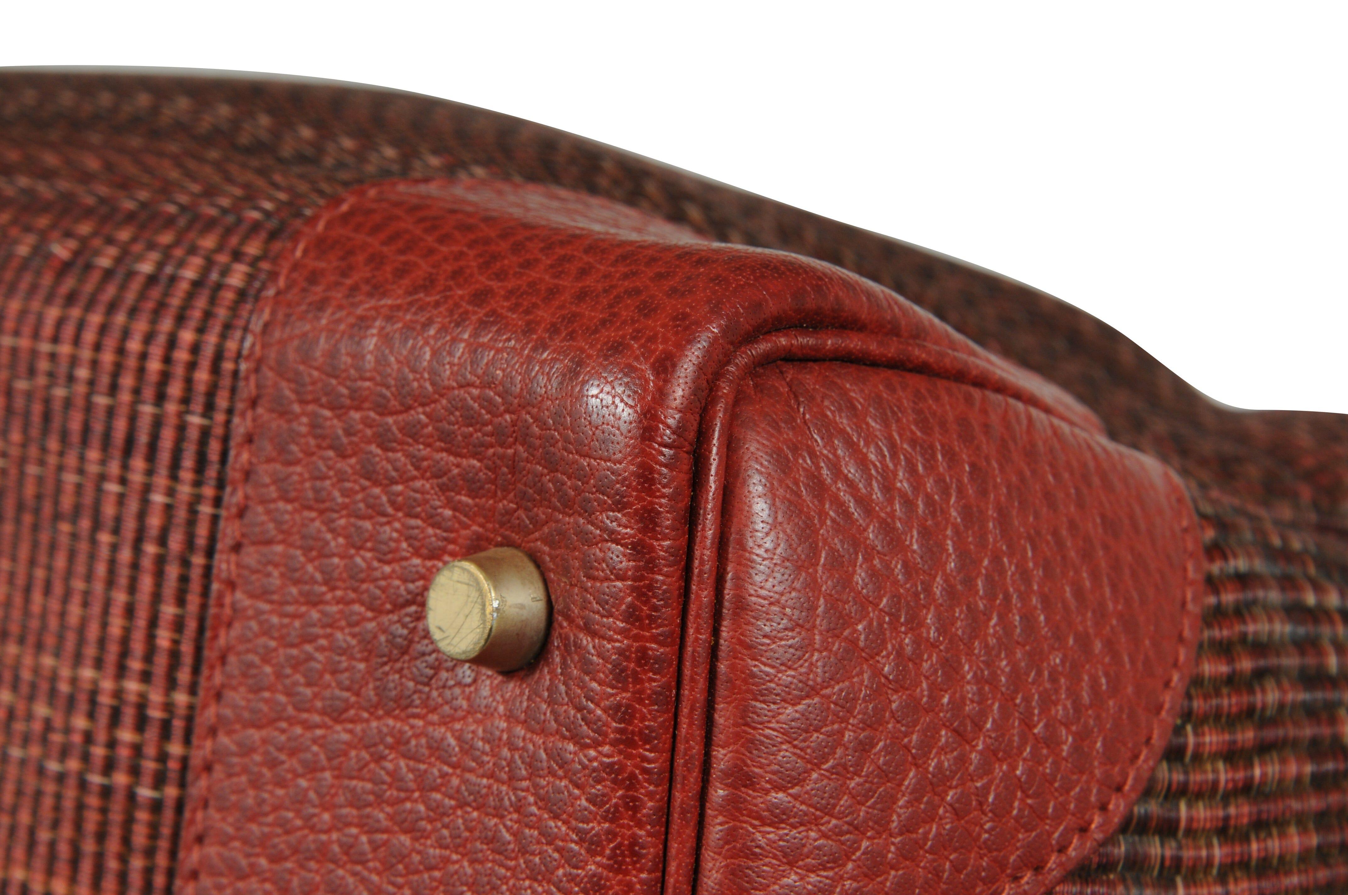 Haute A Courroies Hac 50 Red Rouge H Crinoline Buffalo  Duffle Travel Bag Vtg For Sale 6