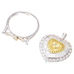 2.02 Carat Heart-Shaped Yellow Diamond Ring/Pendant