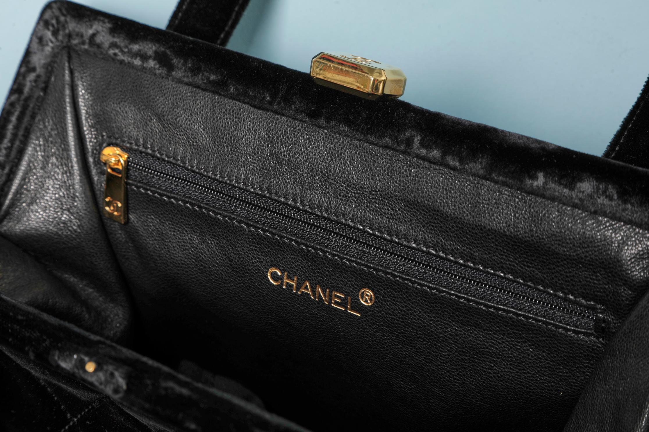 Black Haute-Couture black velvet Chanel bag  For Sale