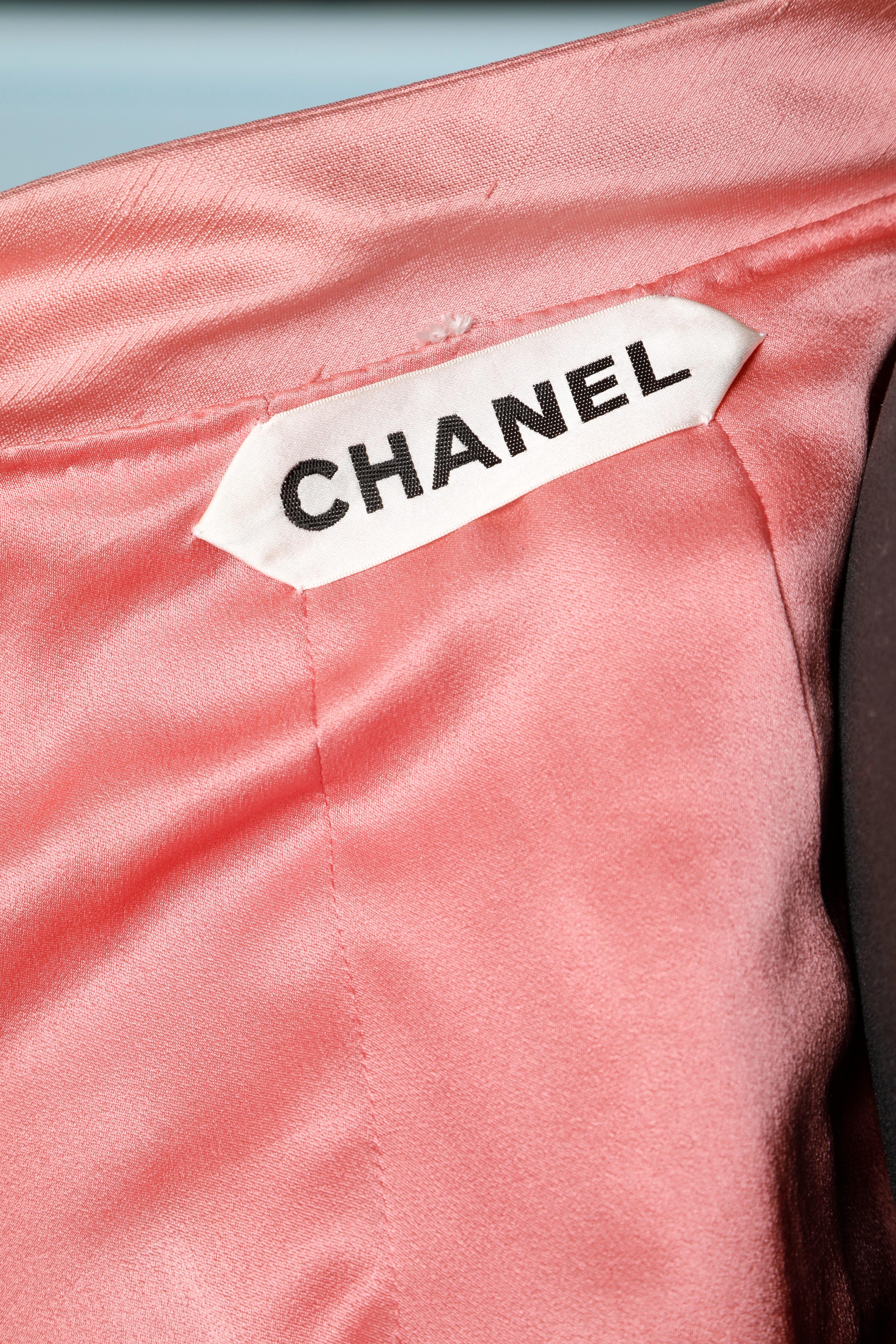 Women's Haute-Couture Chanel coat-dress pink wild silk  For Sale