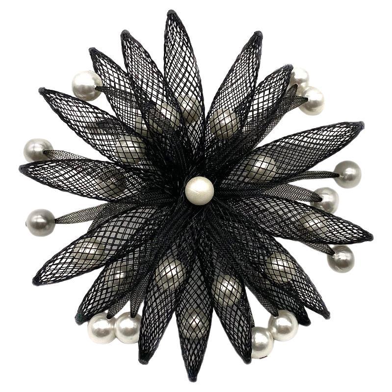Haute Couture Designer Janete Zamboni Pearl Mesh Brooch