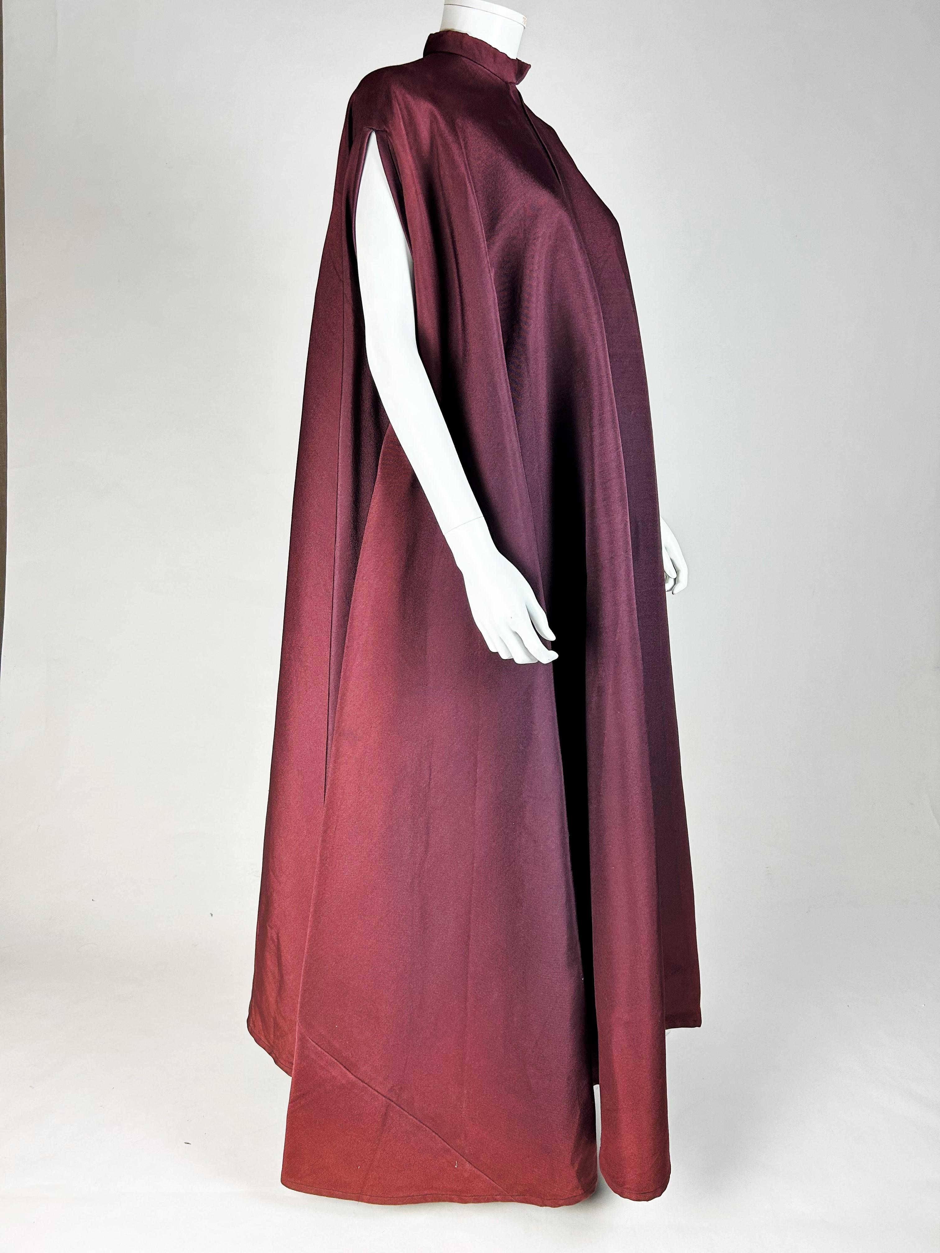 Haute Couture fashion show cape by Madame Grès numbered 11633 Circa 1980 For Sale 1