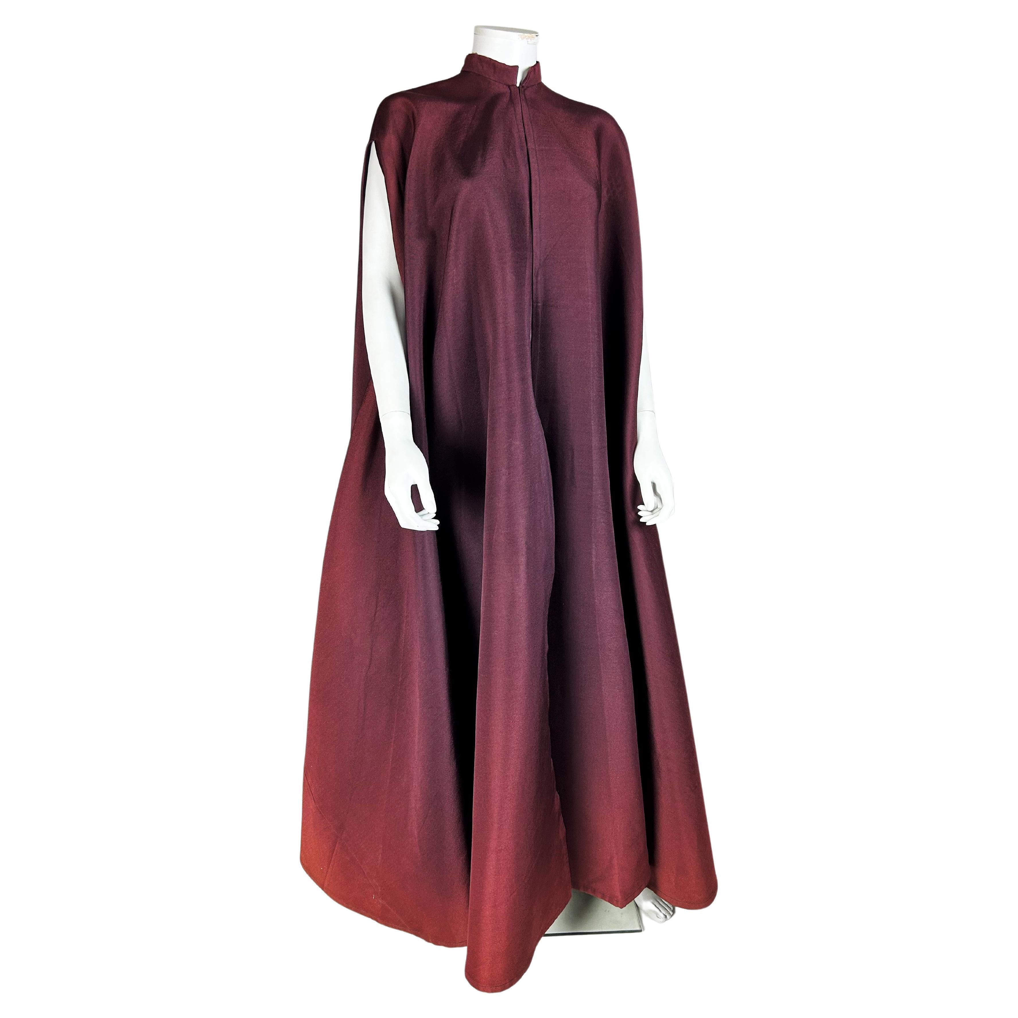 Haute Couture fashion show cape by Madame Grès numbered 11633 Circa 1980 For Sale