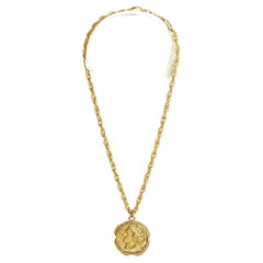 Antique Haute Couture golden Ancient medallion