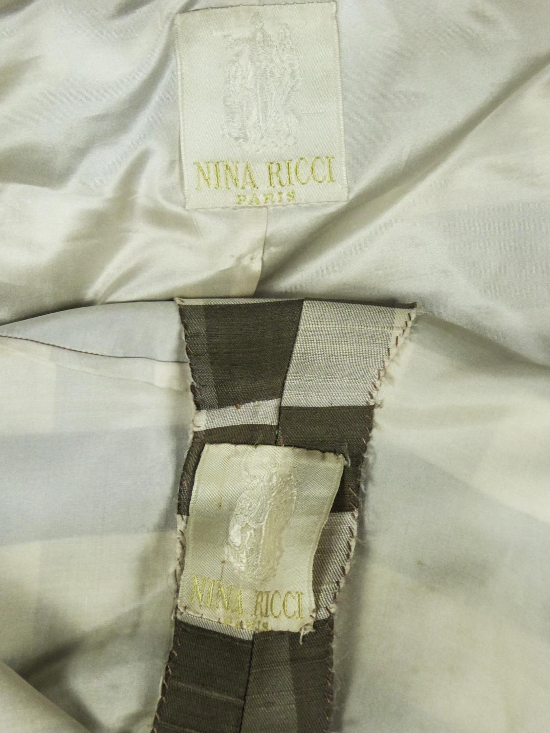 Gray ​​​​​​​Haute Couture Nina Ricci Dress and Bolero Circa 1960