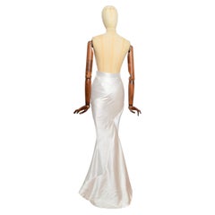 Haute Couture Vivienne Westwood Shantung Silver Pearlescent Floor Length Skirt