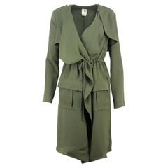 Haute Hippie Asymmetric Woven Trench Coat Small
