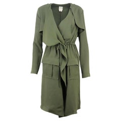 Haute Hippie Asymmetric Woven Trench Coat Small 