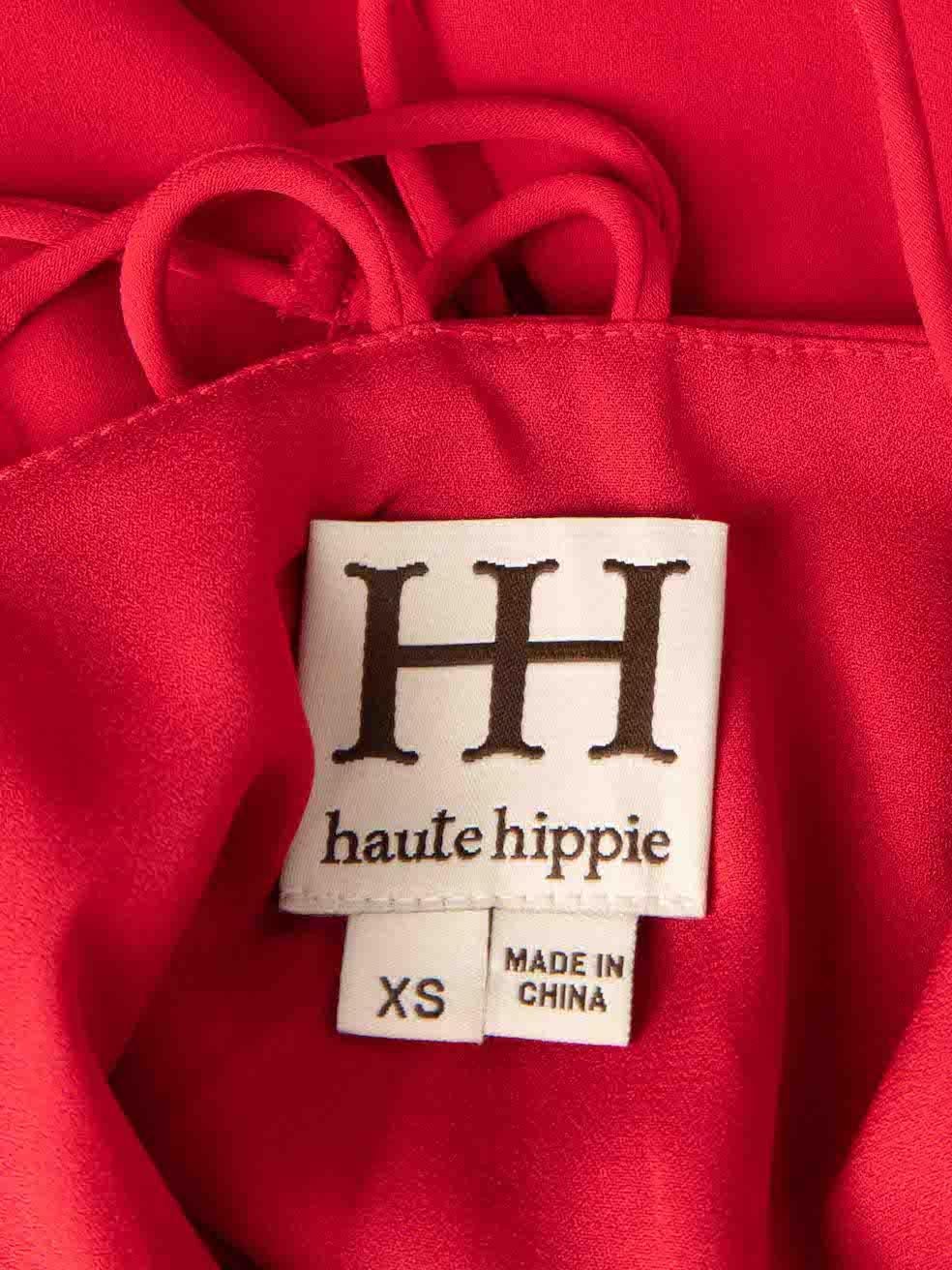 Haute Hippie Red Silk Spaghetti Strap Tank Top Size XS For Sale 1