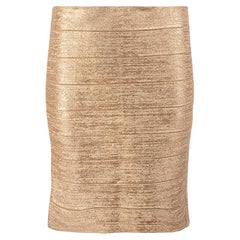 Haute Hippie Women's Glitter Gold Bandage Bodycon Mini Skirt