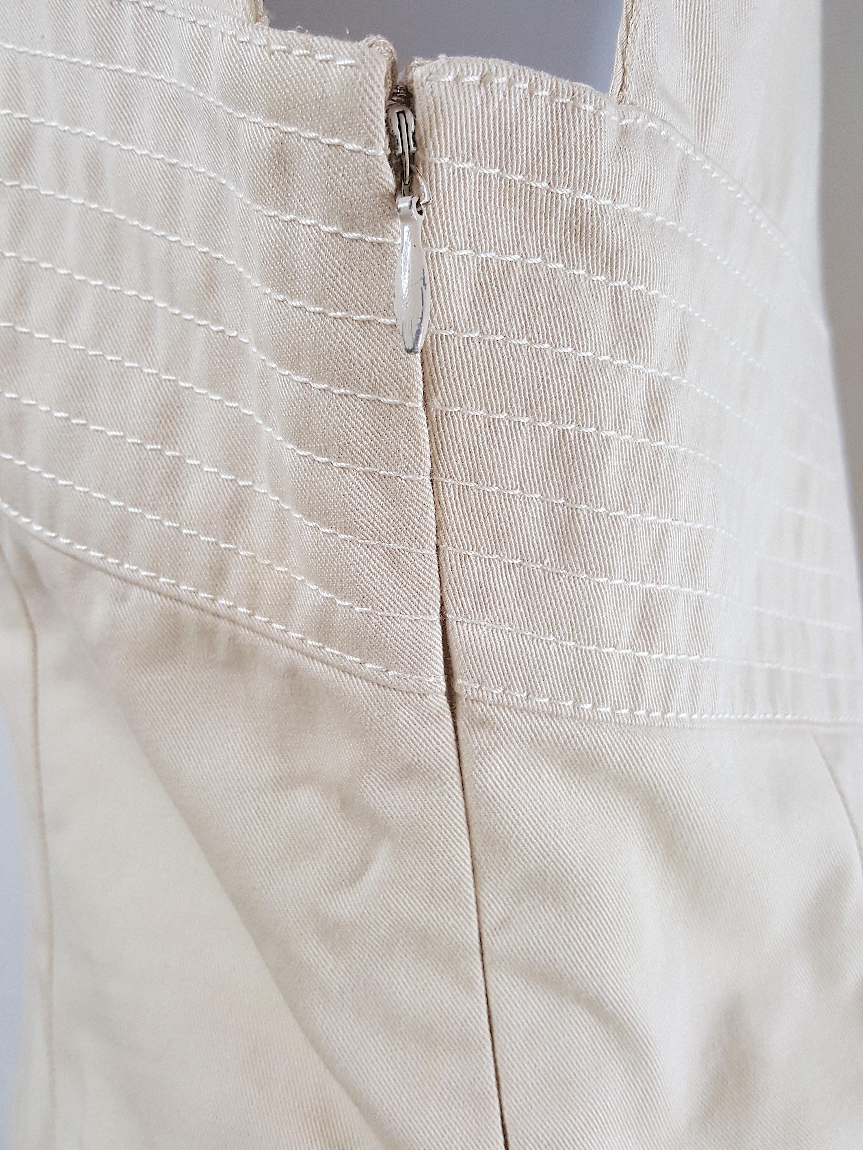 ThierryMugler - Robe de style corset en jean doublée de soie à épaules larges, années 1990 en vente 2