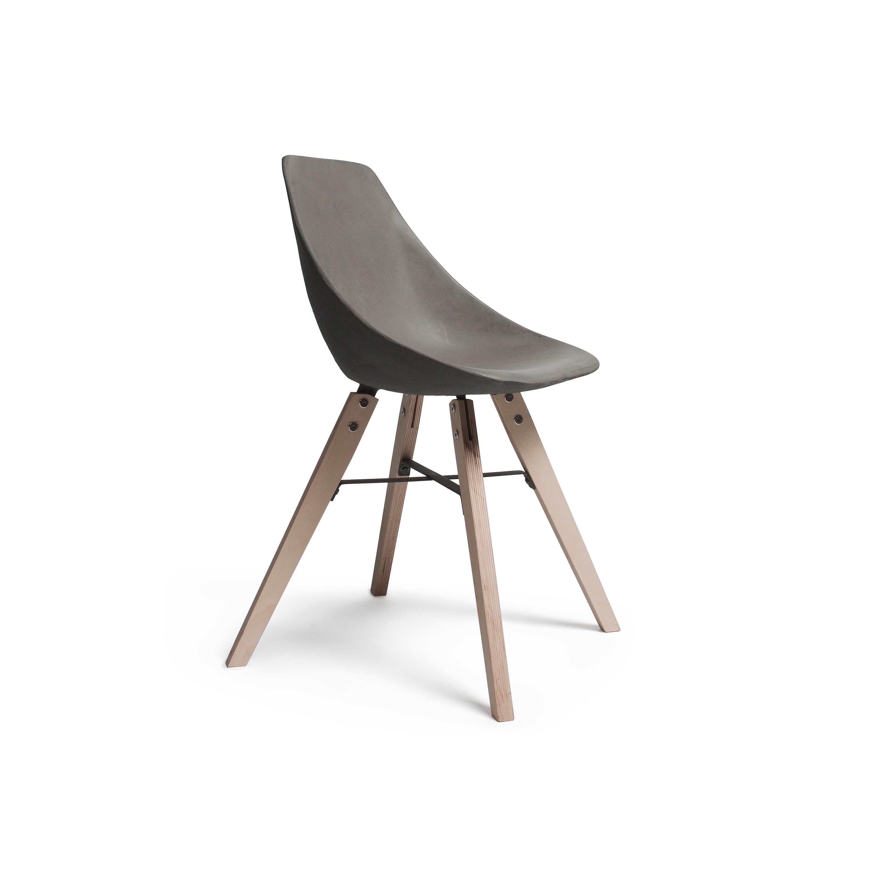 Scandinavian Modern Hauteville Chair with Plywood Feet For Sale