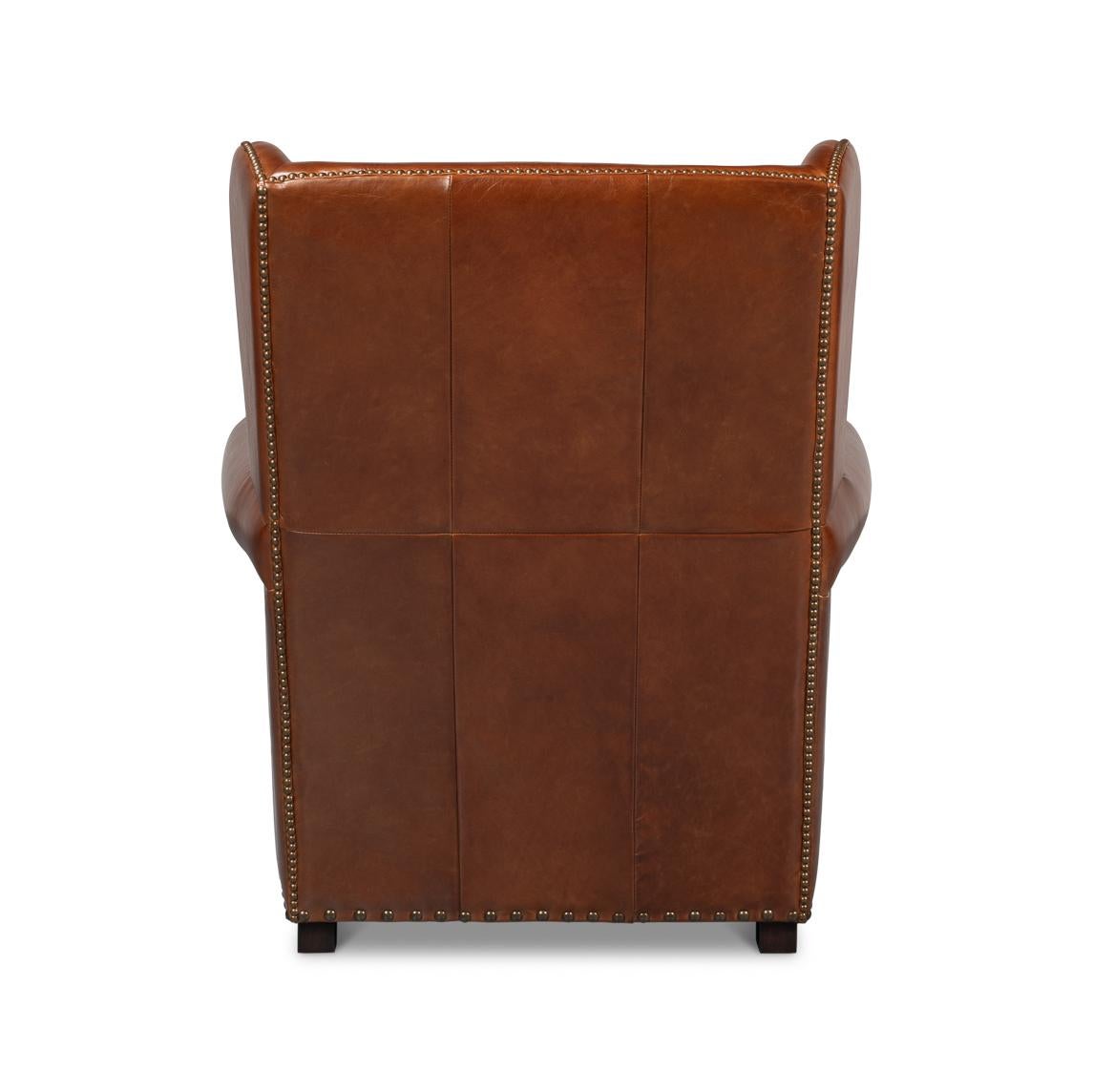 Havanna Brown Classic Leather Sessel (Asiatisch) im Angebot