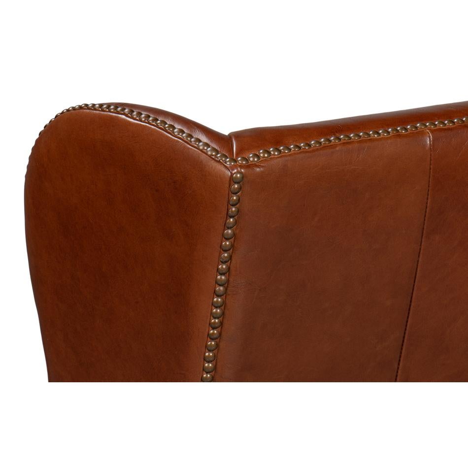 Havana Brown Classic Leather Armchair For Sale 1