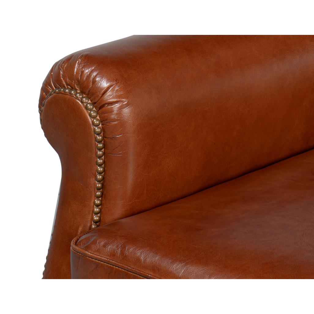 Havana Brown Classic Leather Armchair For Sale 3
