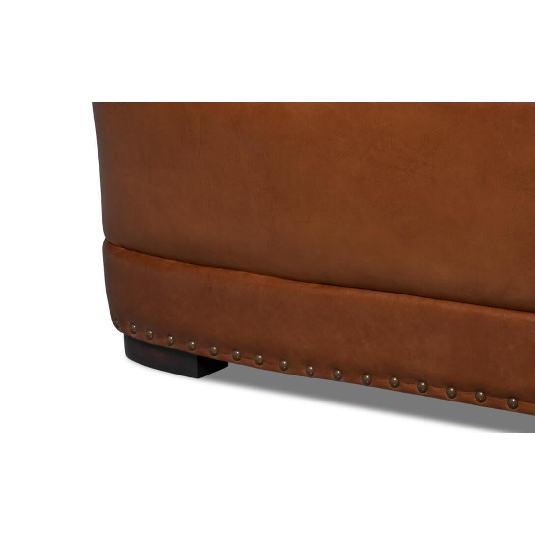 Havana Brown Leather Sofa For Sale 3