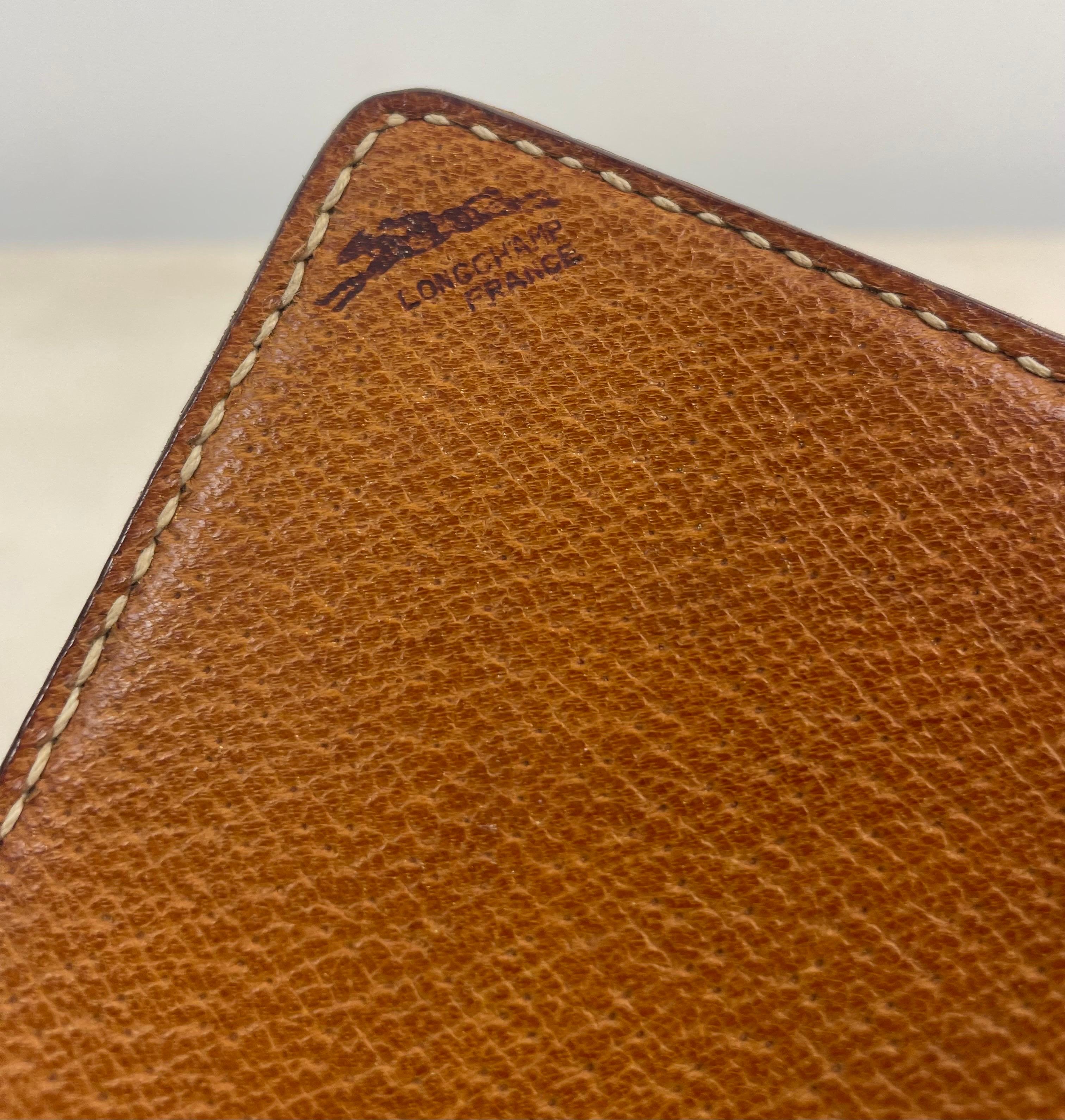 Havana Brown Smocking Kit. Saddle Leather & Earthenware, Longchamp 50s, France For Sale 8