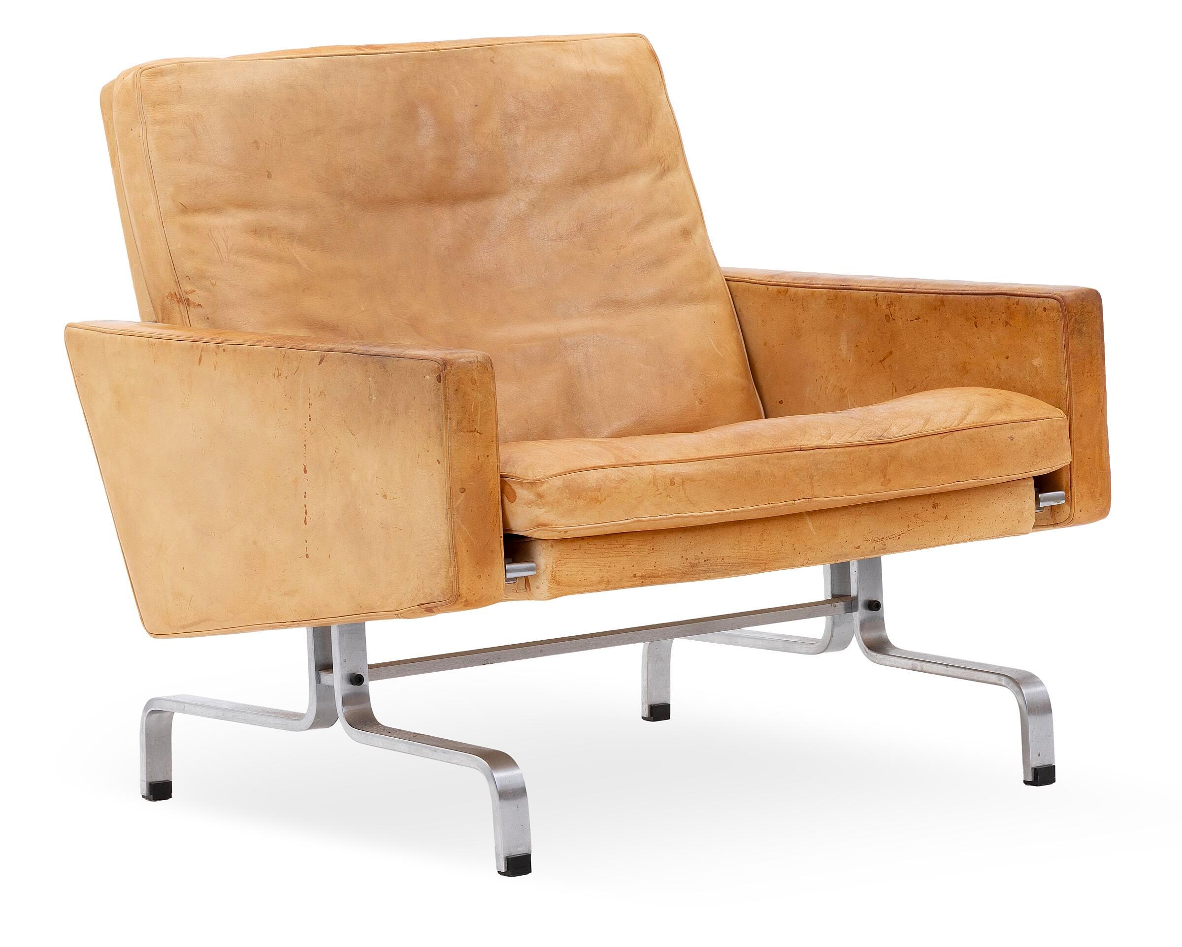Havannafarbenes Leder PK31 Fritz Hansen Stuhl, Dänemark 1983
Dieses Stück kommt in einem hervorragenden stark patiniert Zustand Havanna farbigen Leder auf einem Stahlrahmen.